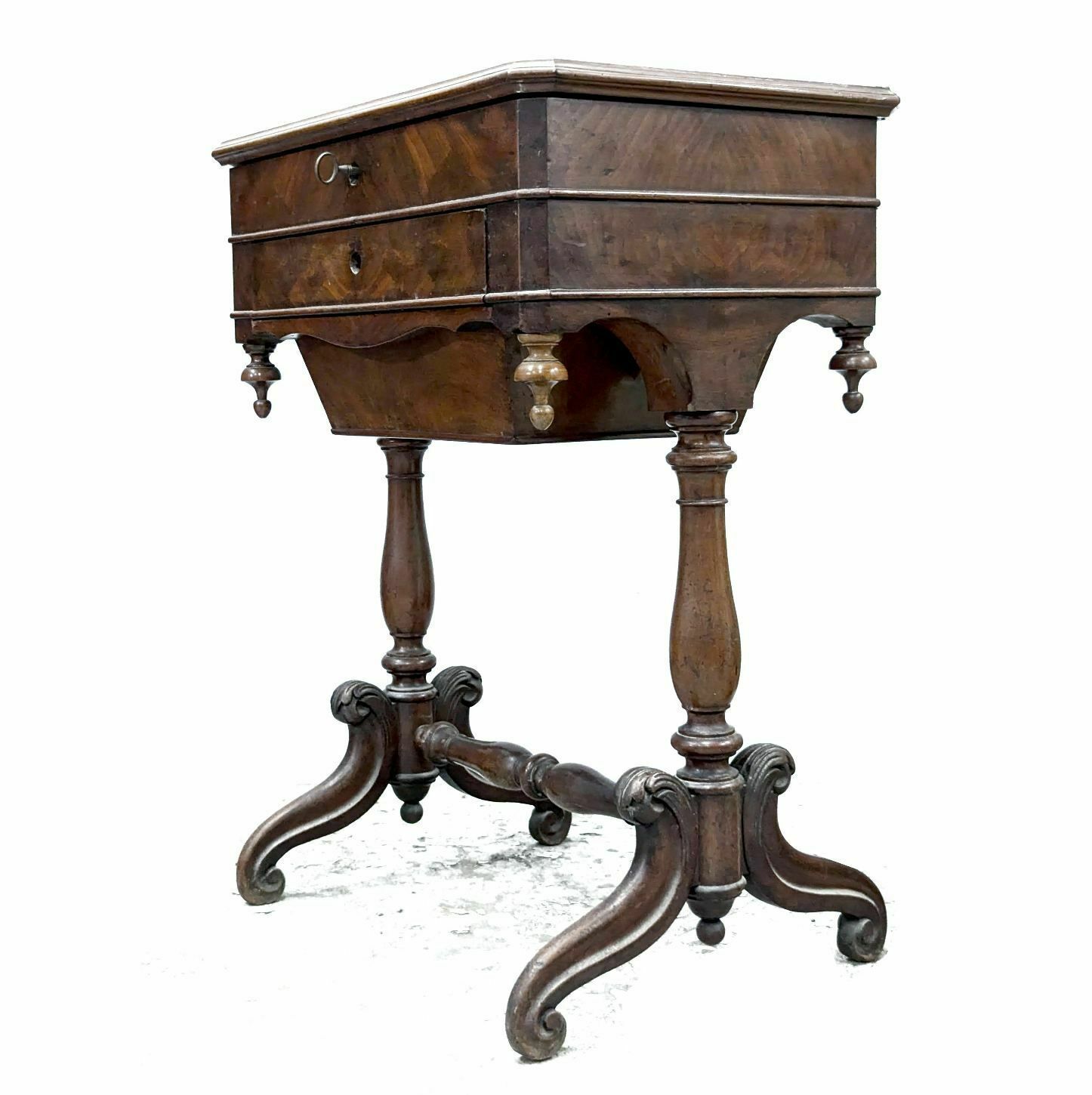 Small Mahogany Work Piece Of Furniture From The End Of The 19th Century