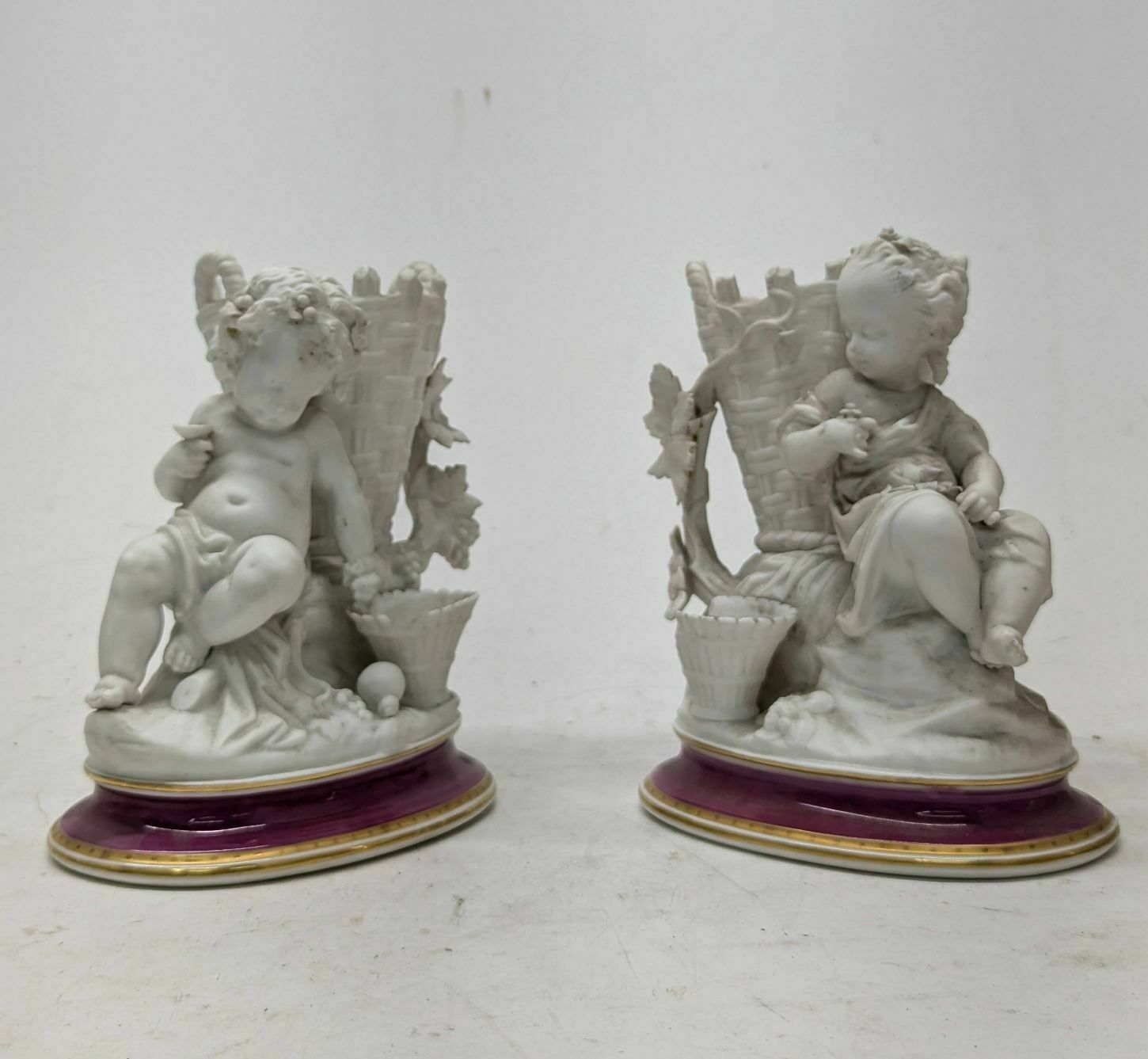 Pair Of Young Boy Biscuit Flower Girls photo vintage