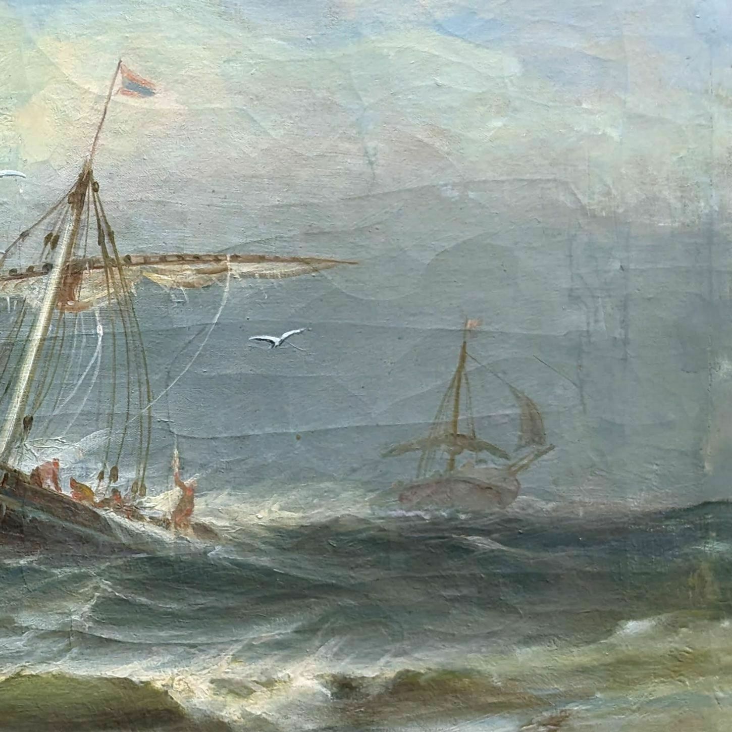 Marine Xixth Oil Painting On Canvas By F. Gautier photo 1037.0