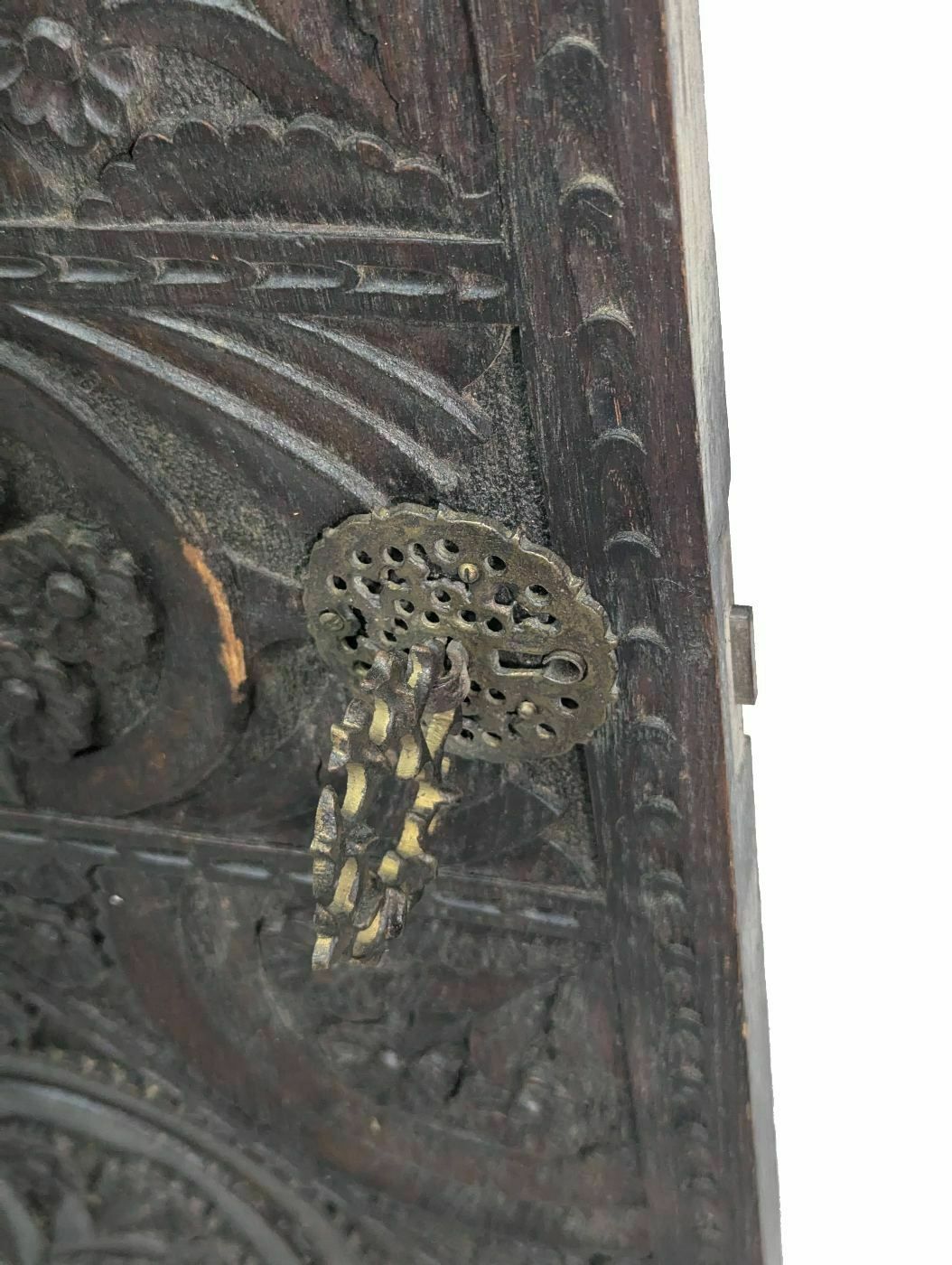 Carved Blackened Wooden Door photo vinterior