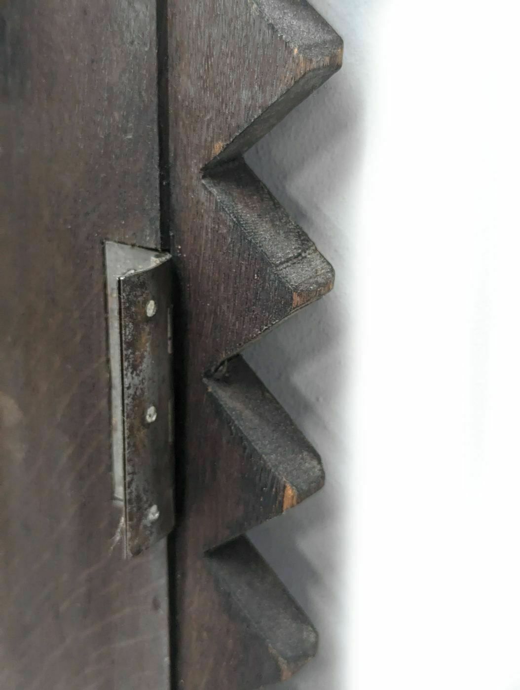 Carved Blackened Wooden Door photo vintage