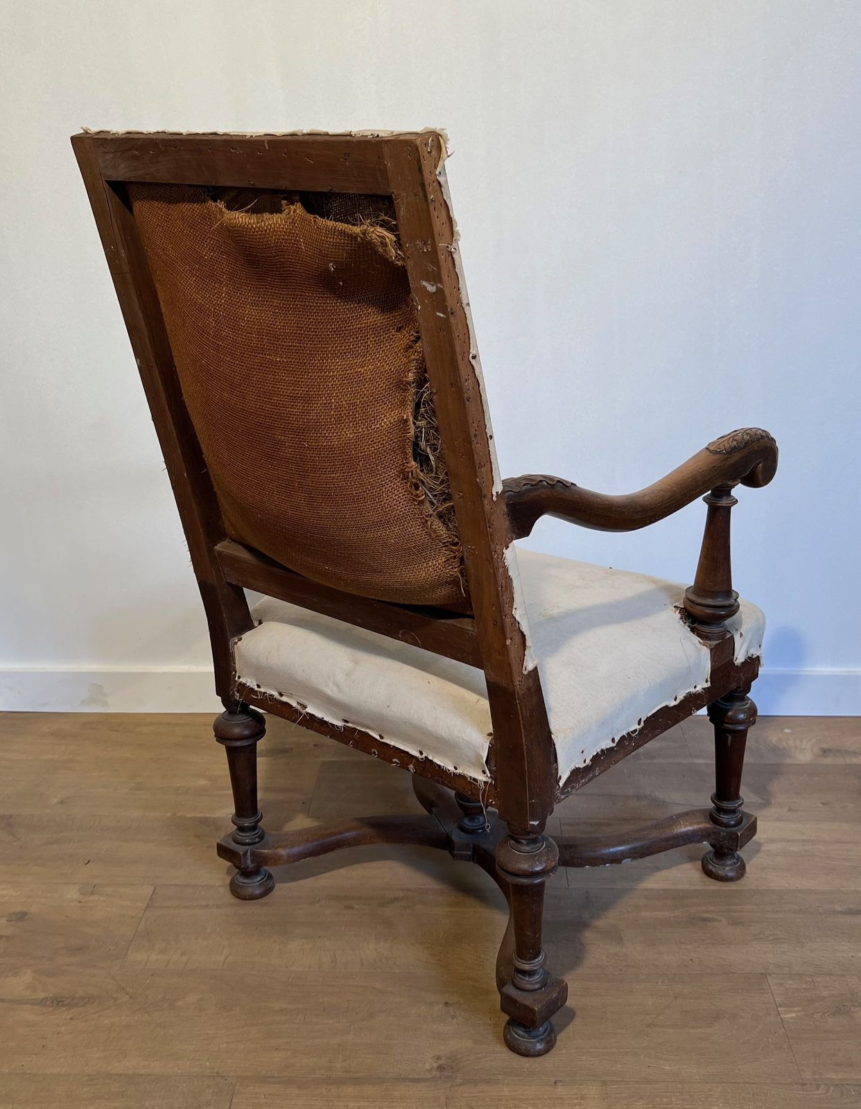 photo vintage Pair Of Louis XIII Style High Back Walnut Armchairs