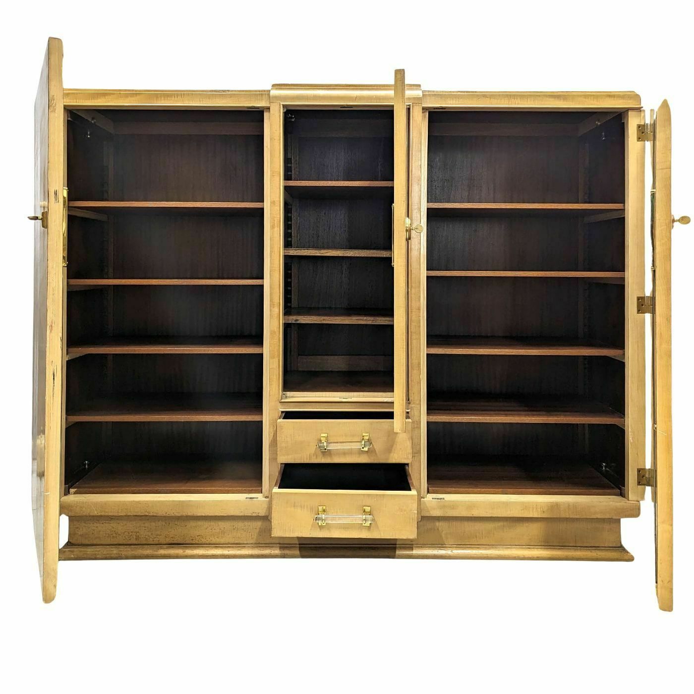 1940s Sycamore Maple Veneer Cabinet By Jules Leleu photo furniture