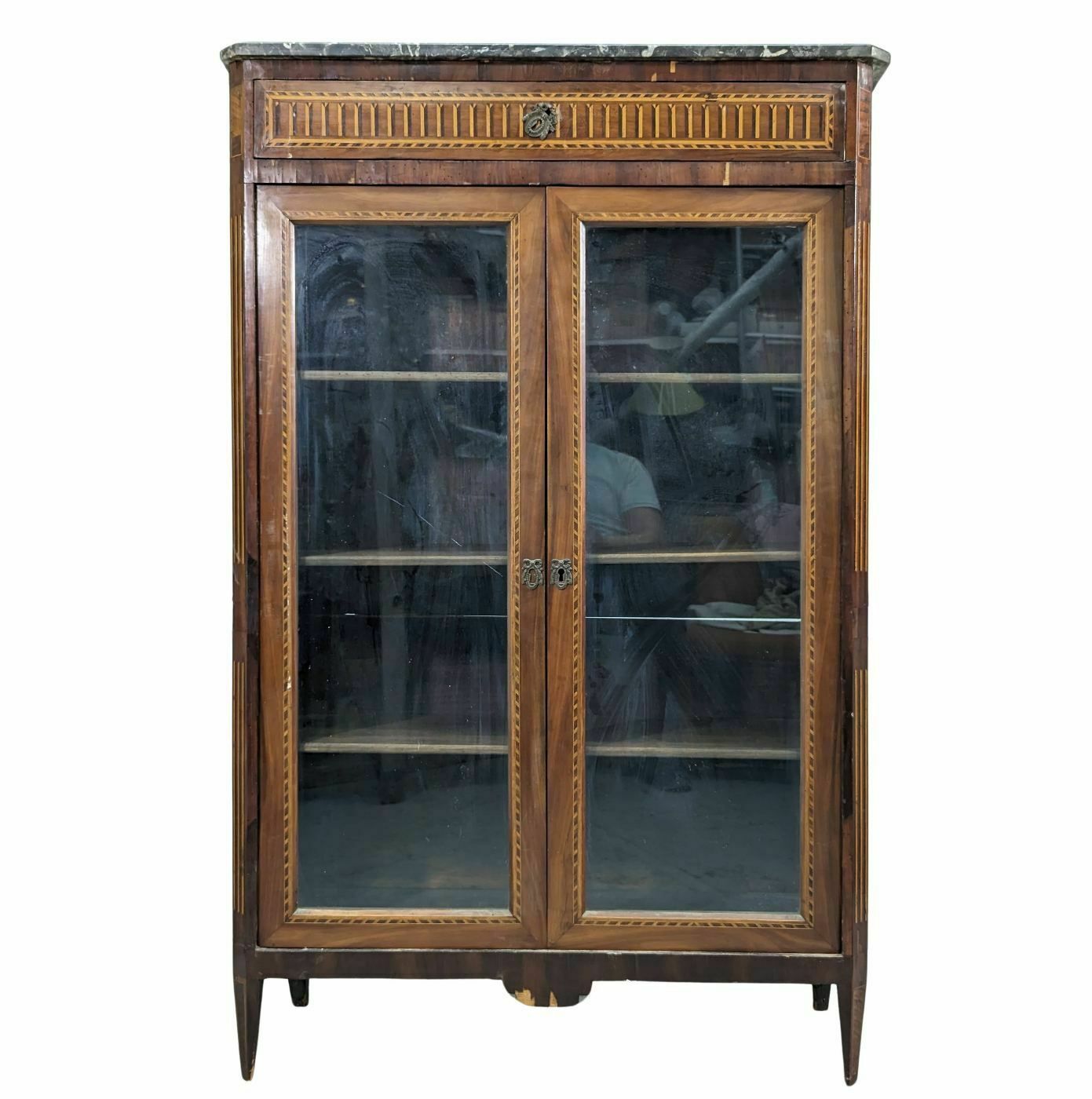 Louis XVI Marquetry Glass Bookcase