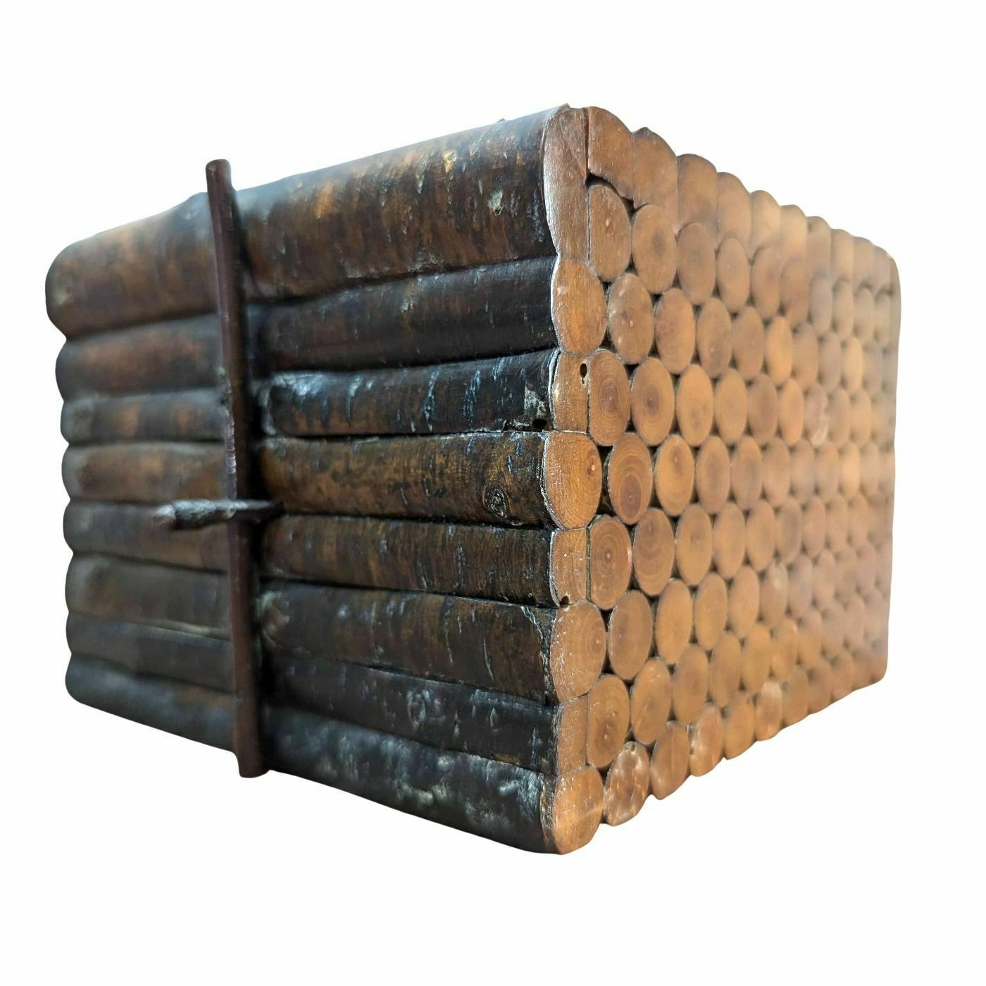 End Grain Wood Cigarette Box Circa 1900 photo Home Decor