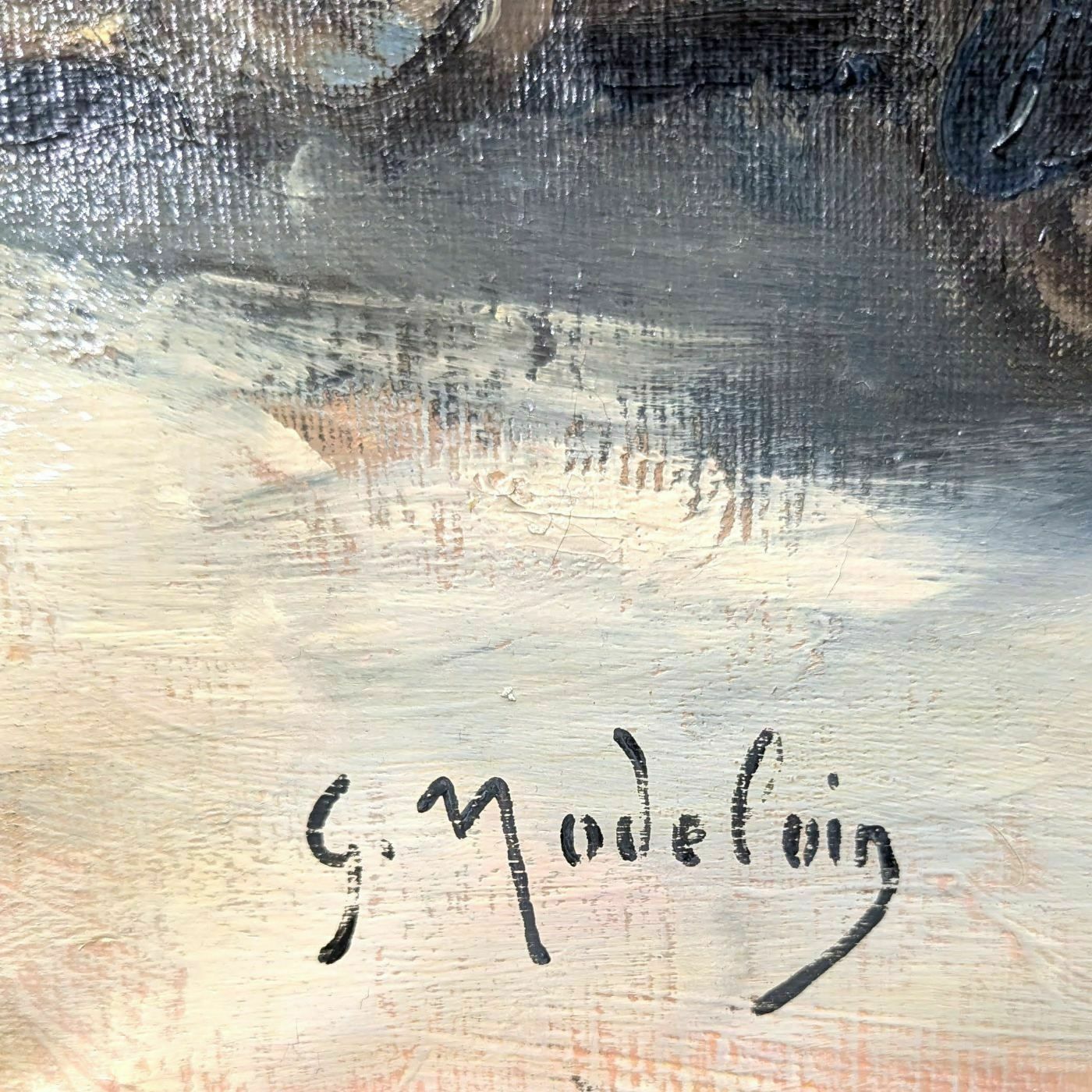 Parisian Scene On The Banks Of The Seine Gustave Madelain Oil Painting photo vinterior