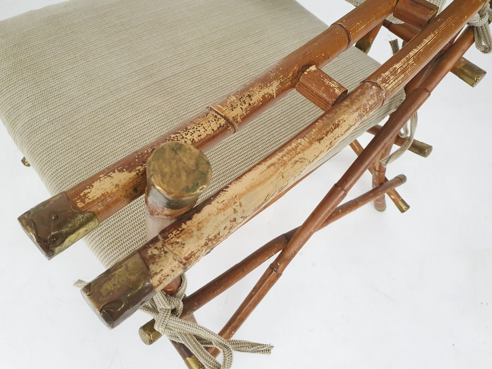 Set Of Two Bamboo Arm Chairs, Italy 1960's photo vintage