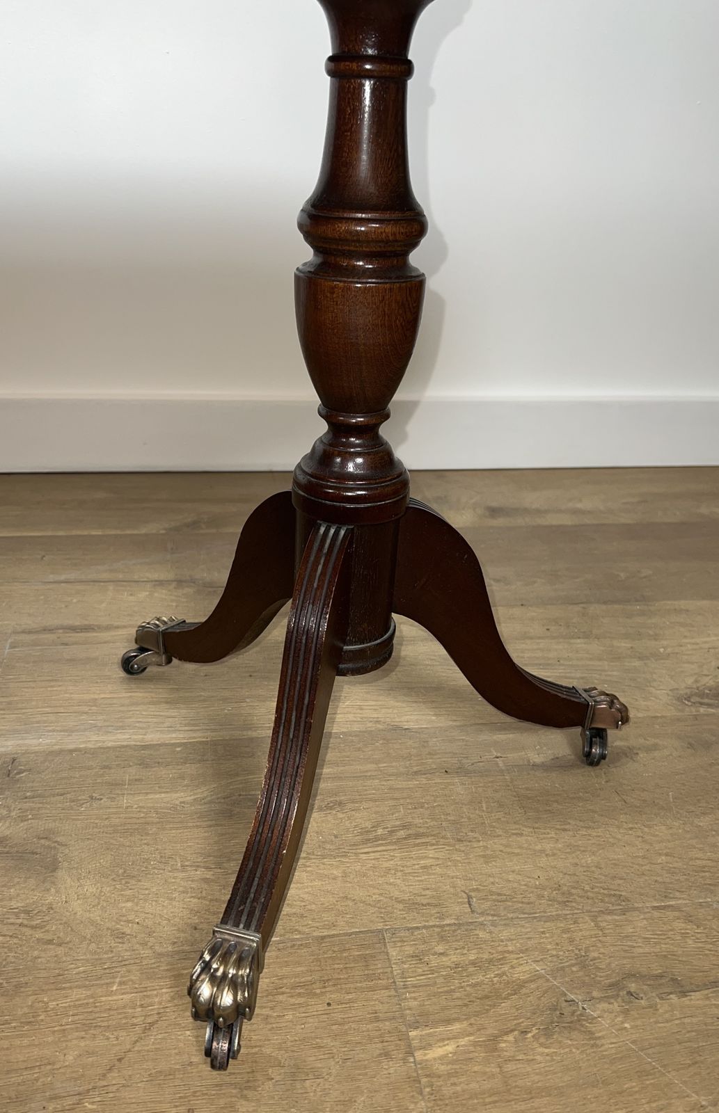 Neoclassical Style Coffee Table In Mahogany, Bronze Claw Legs And Green Leather Tops photo buy