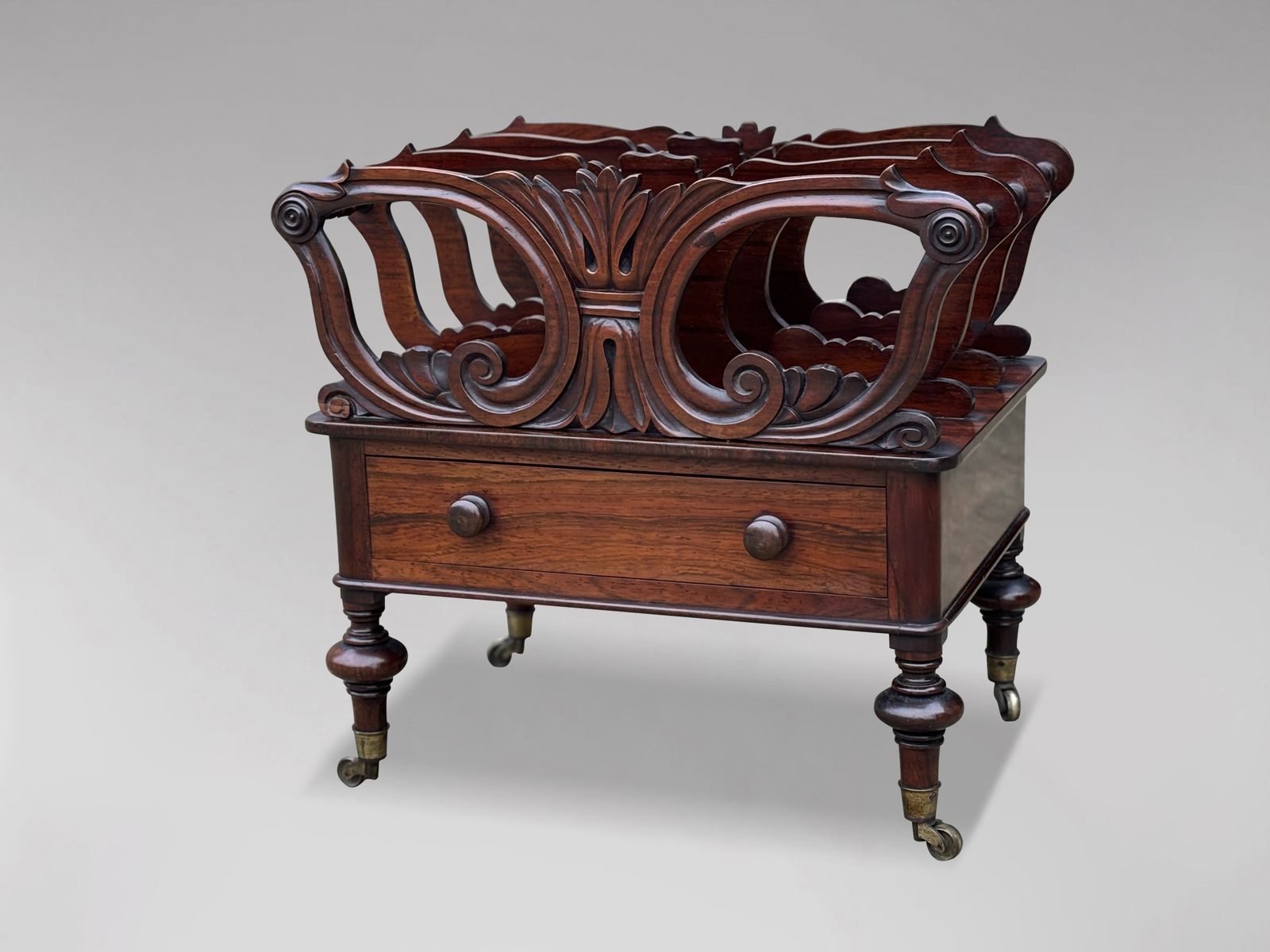 19th Century Victorian Carved Rosewood Canterbury photo furniture