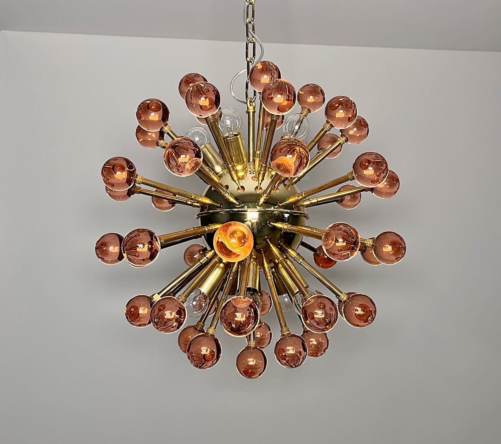 Spectacular Murano Pink Glass Sputnik Chandelier   51 Glasses photo for sale