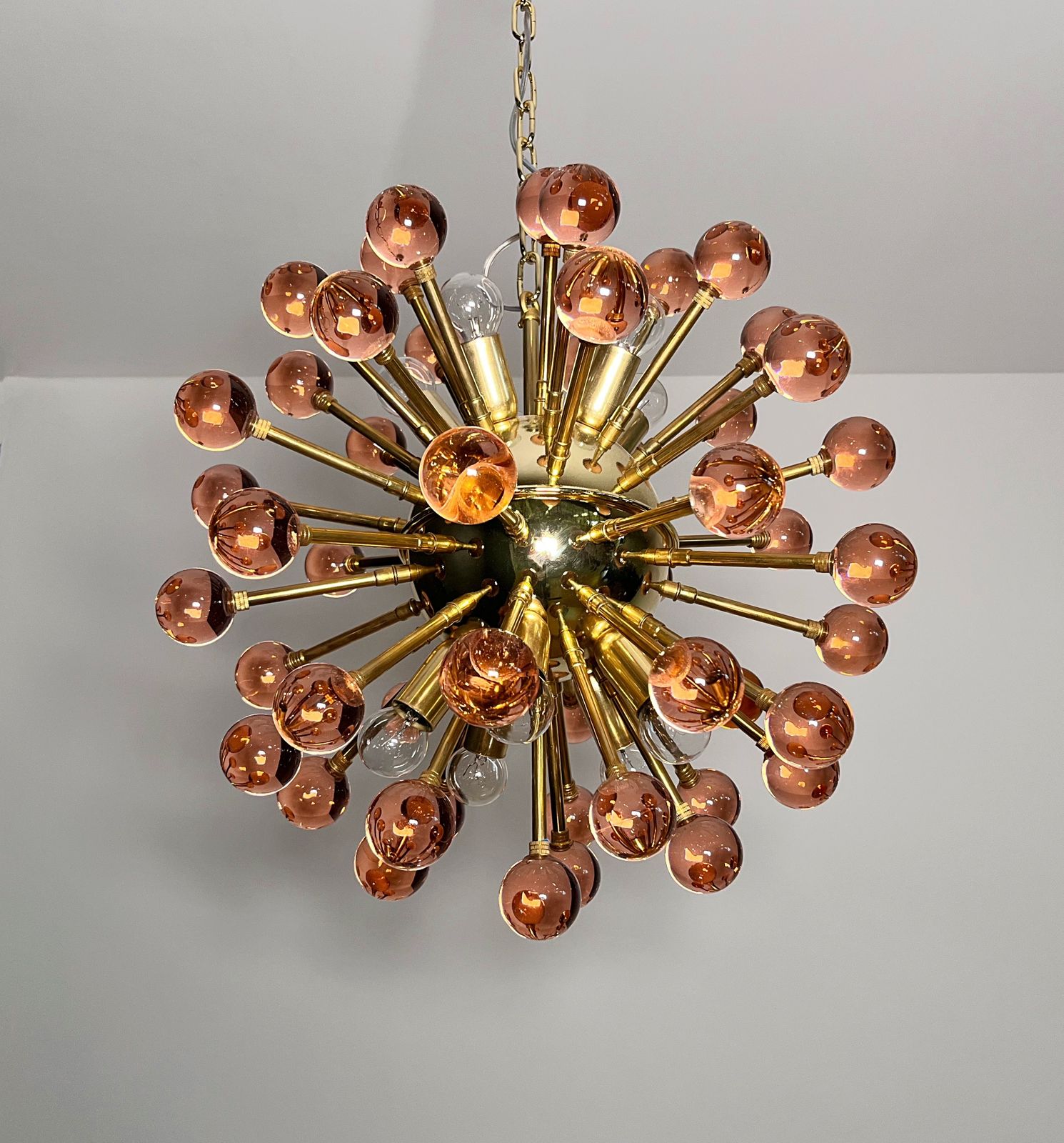 Spectacular Murano Pink Glass Sputnik Chandelier   51 Glasses photo Lighting