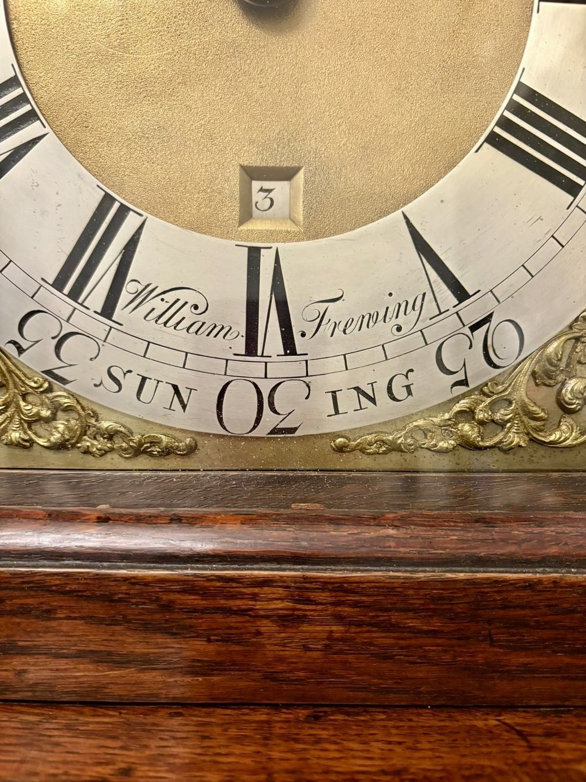 Outstanding Quality Antique 18th Century Oak And Burr Oak Brass Face Longcase Clock photo vintage