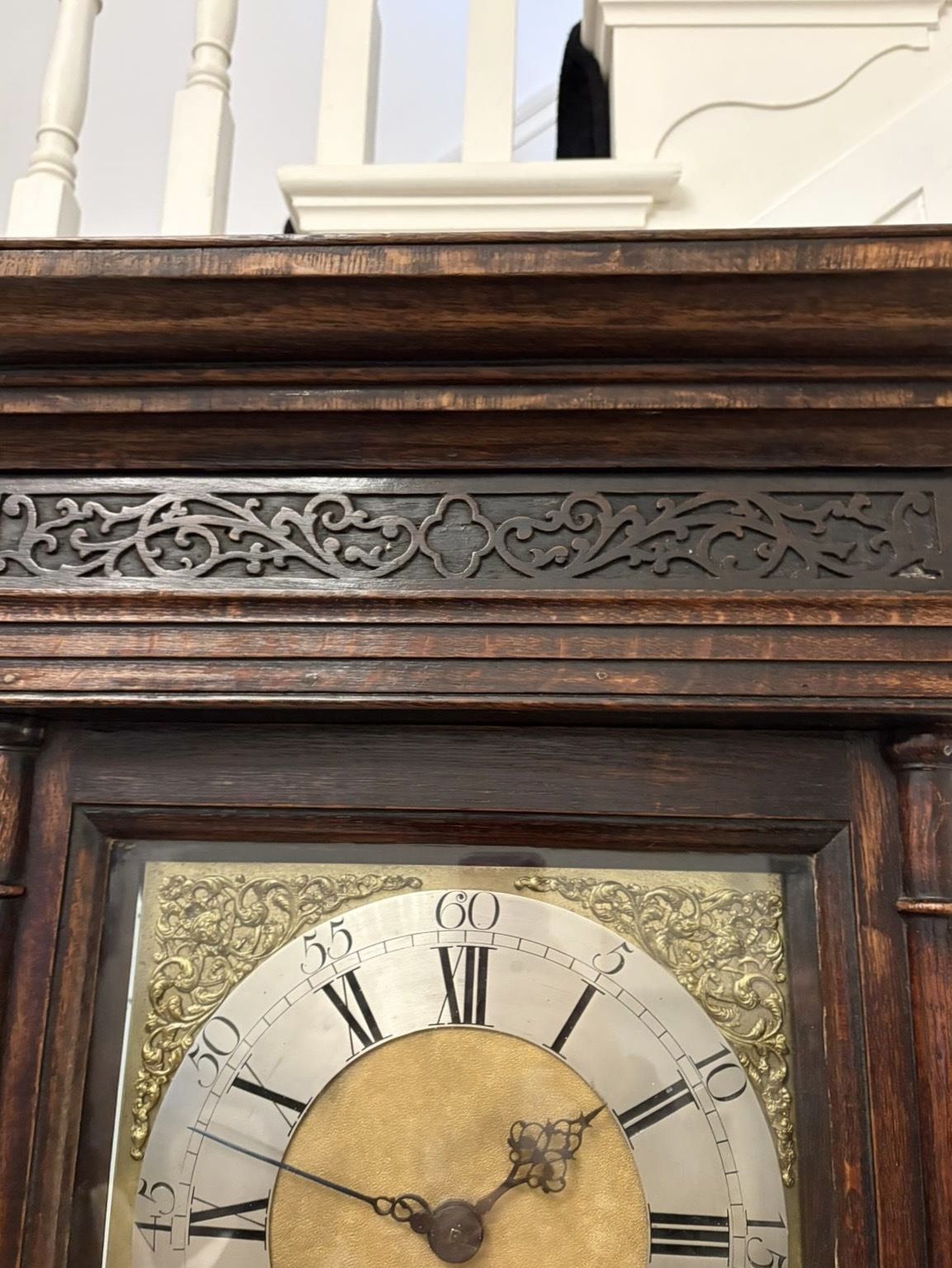 3995.0 Outstanding Quality Antique 18th Century Oak And Burr Oak Brass Face Longcase Clock photo
