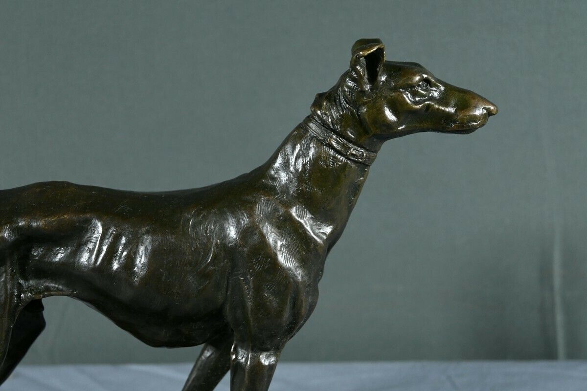 Bronze “The Greyhound”, Signed E.Frémiet – Late 19th Century photo Art