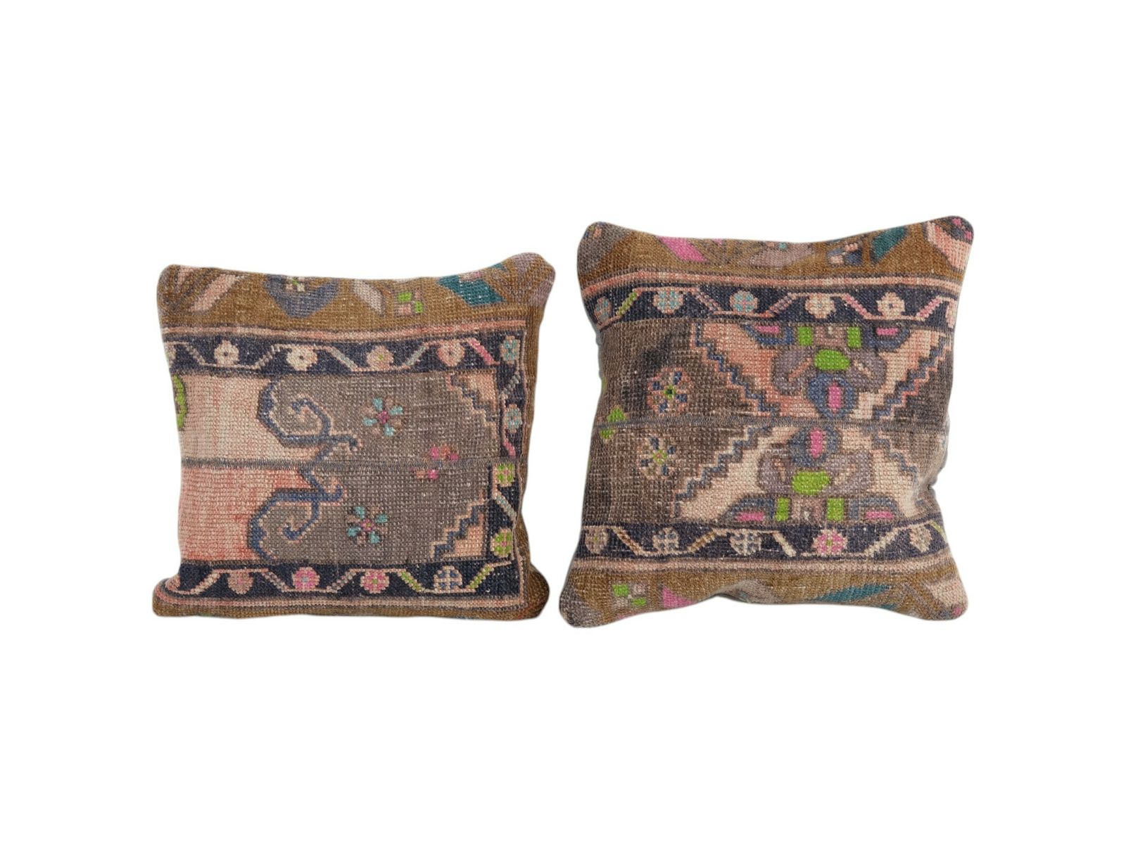 Pillow Cover, Set Handwoven Tan Oushak Pillow, Pair Bohemian Oushak , Couch Aztec Pillow