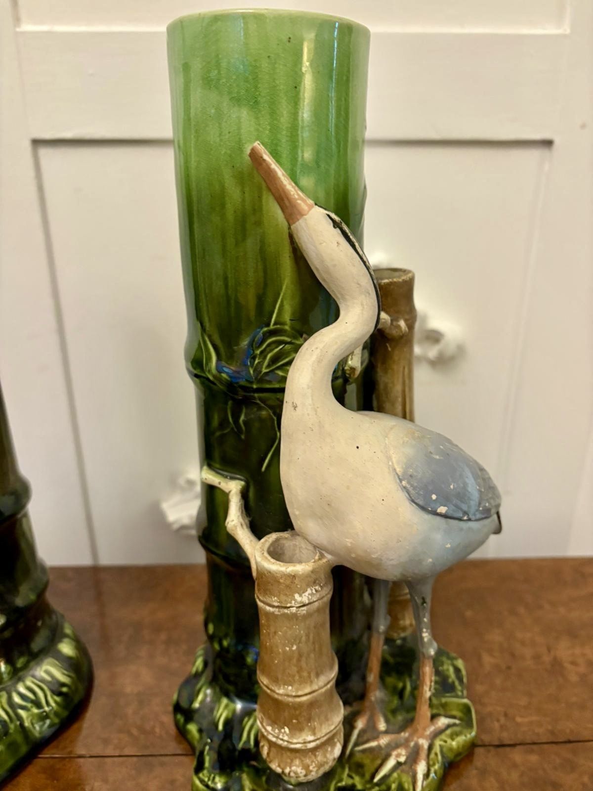 Unusual Pair Of Antique 19th Century Quality Bretby Vases photo buy