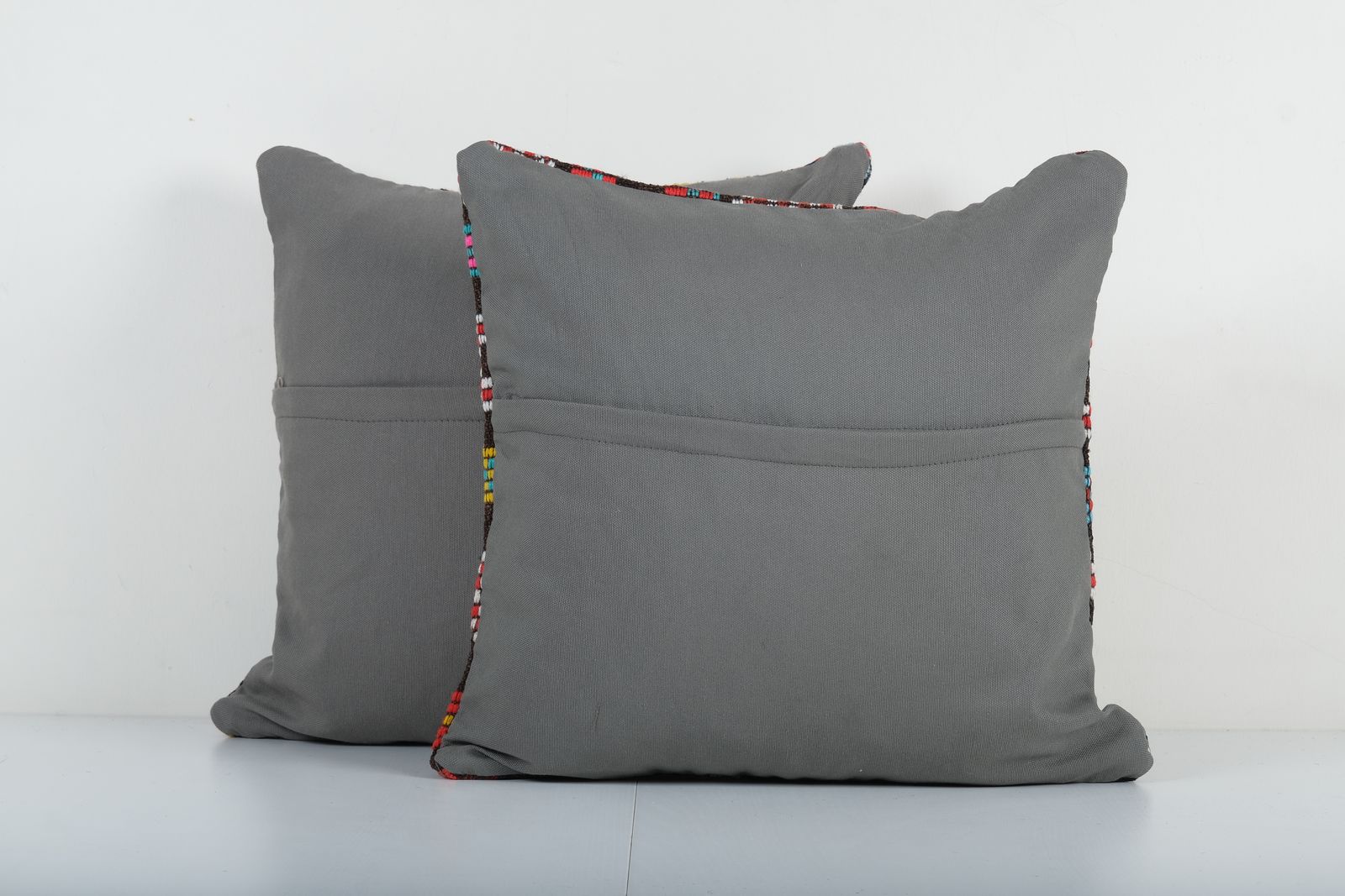 Handmade Turkish Kilim  Cover, Set Of Two Kilim Pillow Cases Fashioned From A Late 19th Century photo furniture