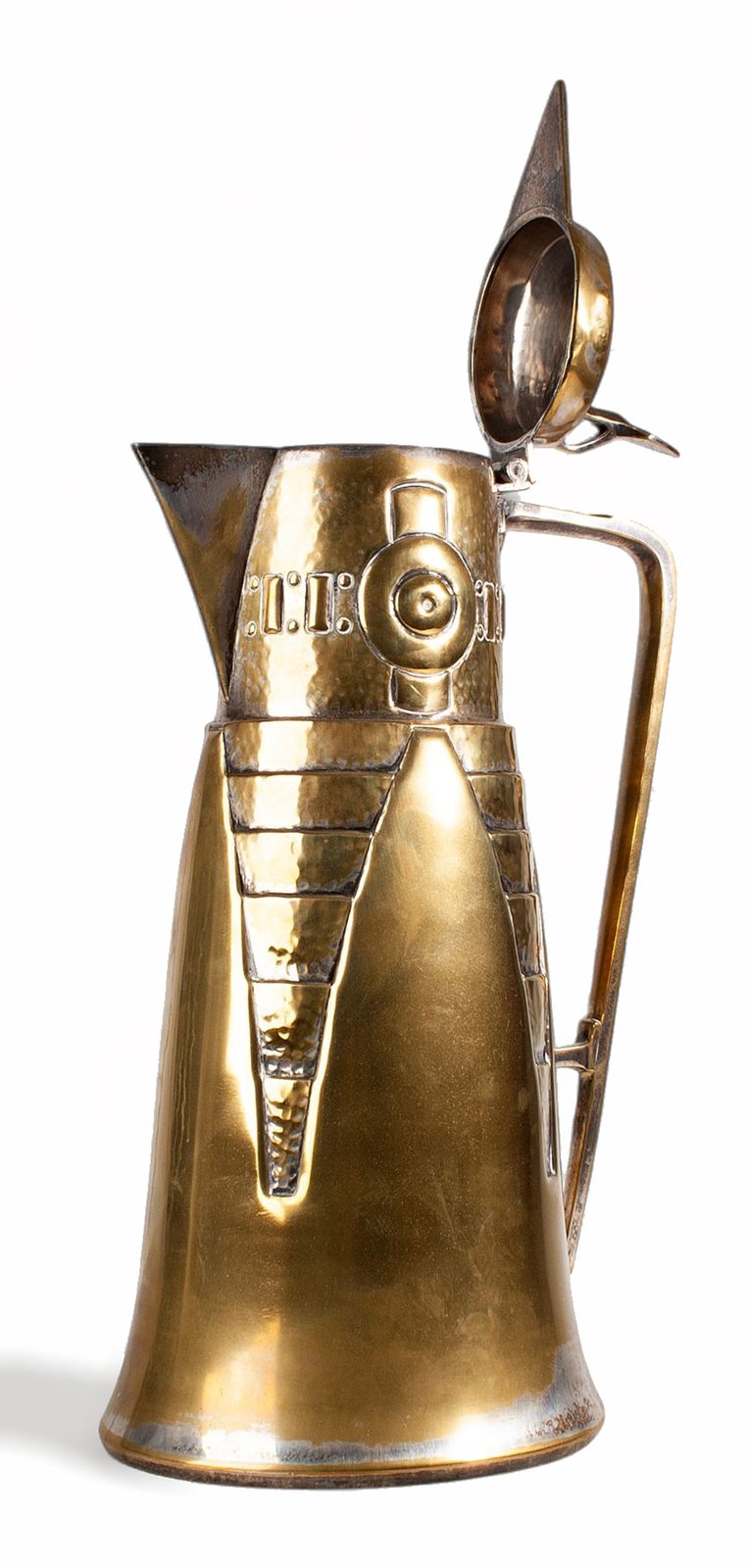 Early 20th Century Art Déco/Jugendstil Golden Metal Tankard By Kayserzinn, Germany photo Home Decor