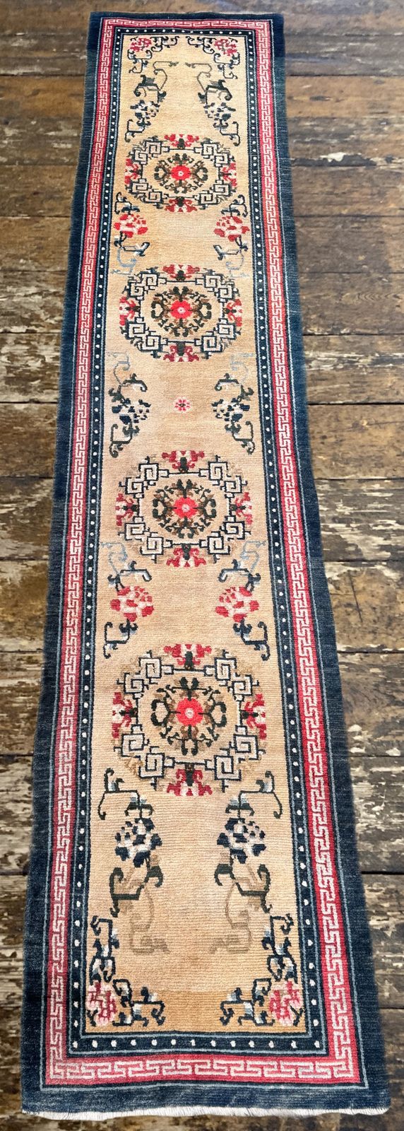 Antique Tibetan Runner 4.03m X 0.81m photo Textiles