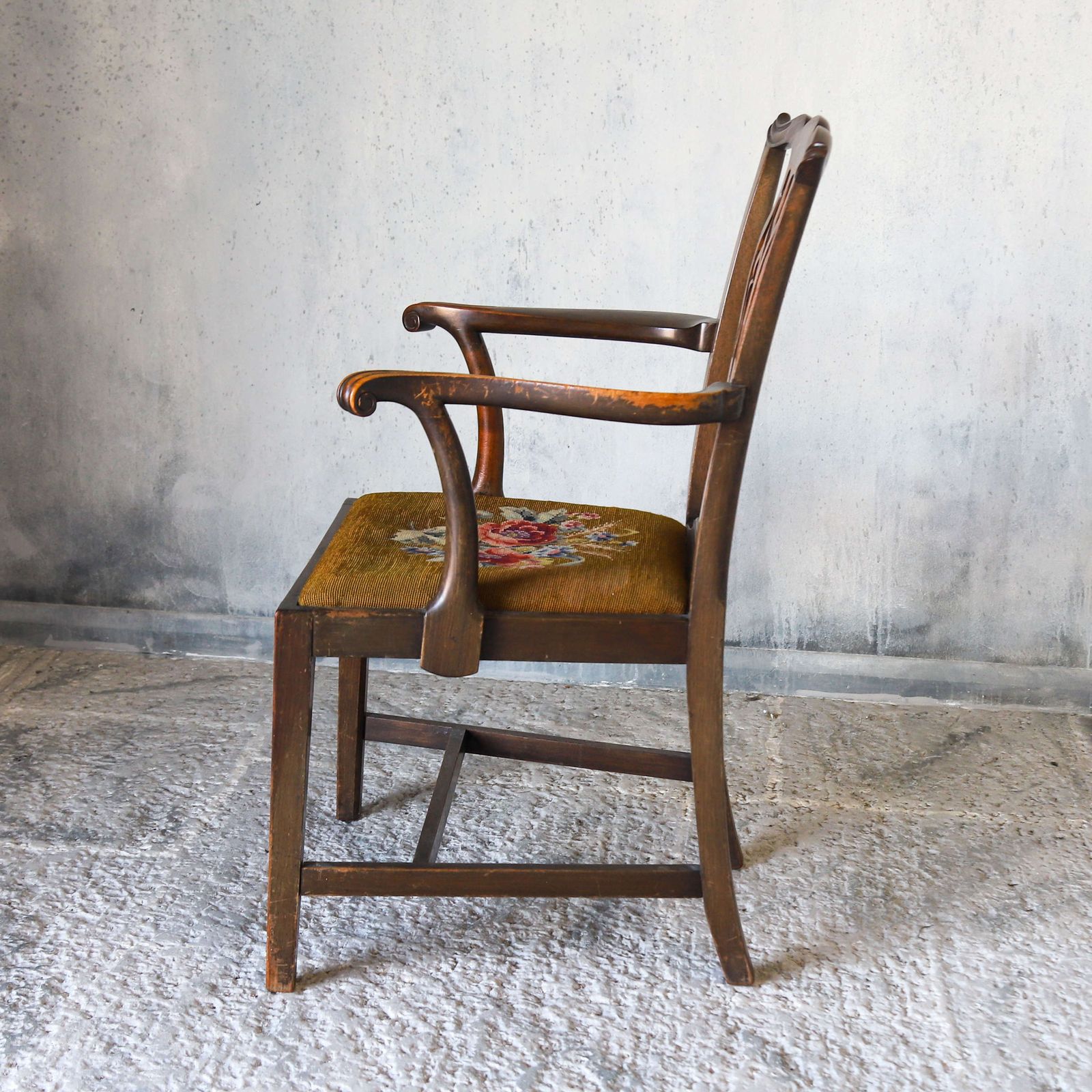 English Regency Period Country House Style Chair With Tapestry Seat photo for sale