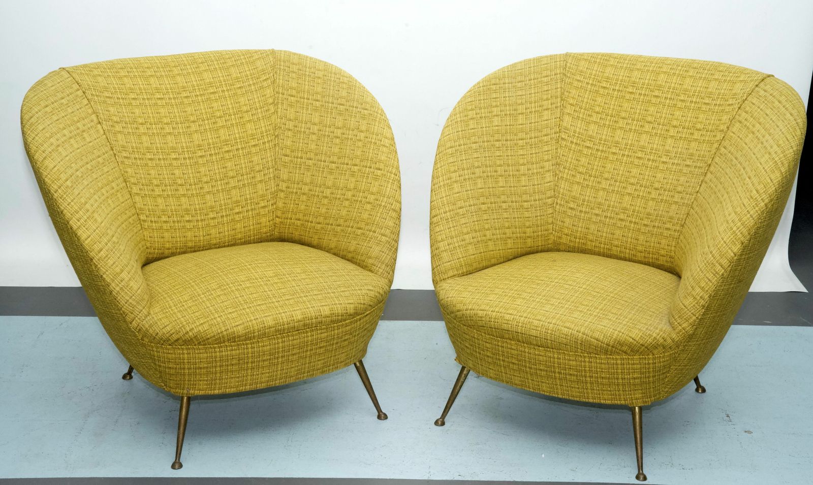 Pair Of Ico Parisi Style Armchairs In Original Fabric, Italy, 1950s photo buy
