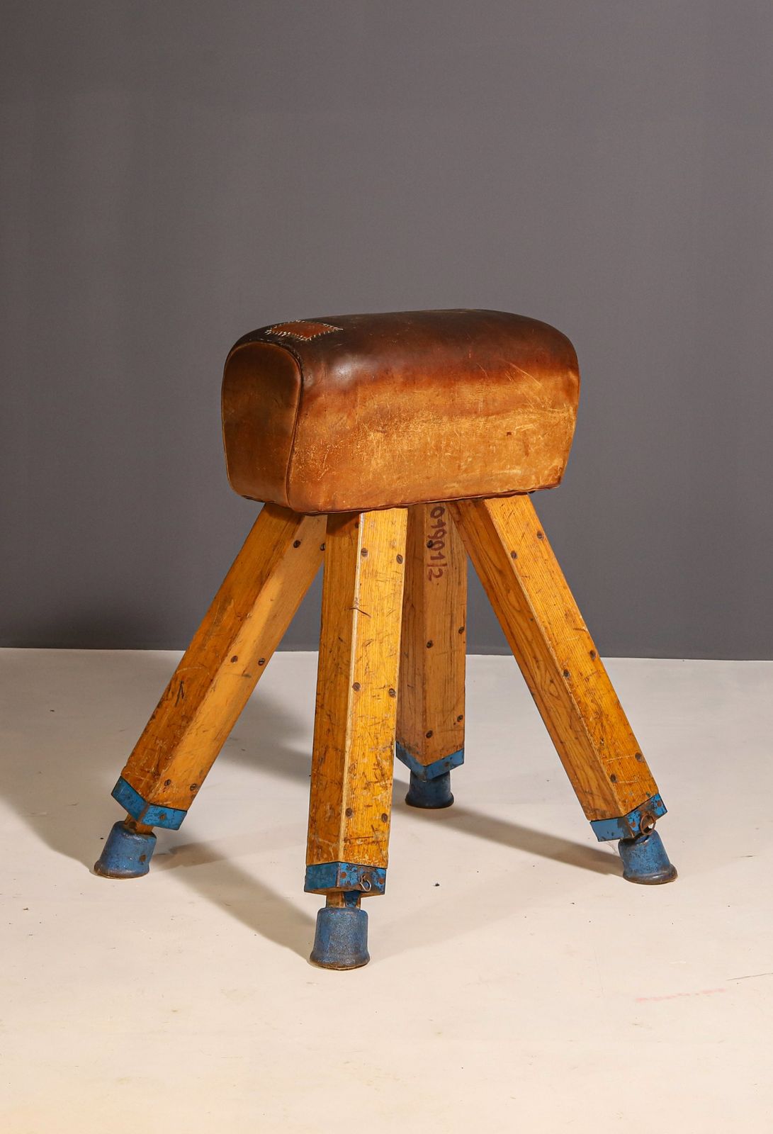 Gymnastic Leather Pommel Horse, Czechoslovakia, 1950’s photo Furniture