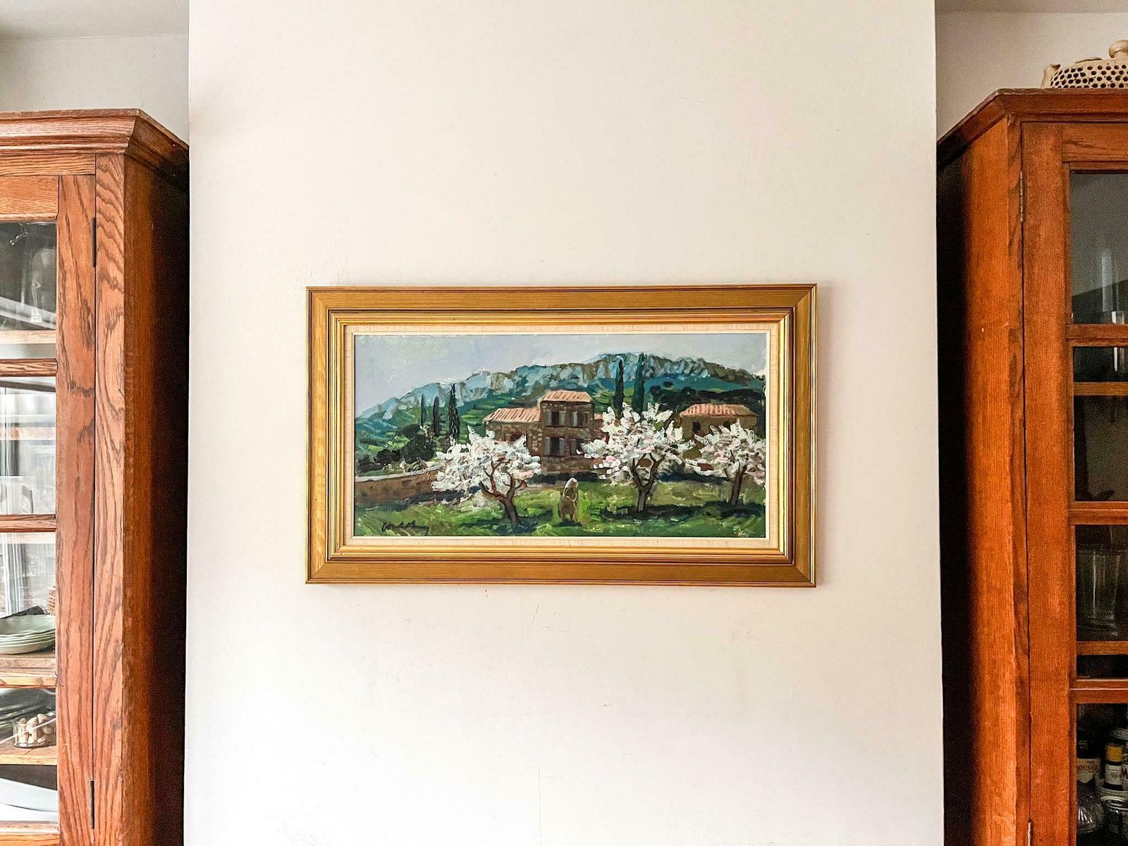 Mediterranean Landscape, Swedish Oil On Canvas, Signed Bertil Wahlberg photo for sale