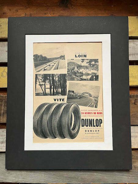 Vintage Dunlop Le Mans 24 Hr Race Advertisement Print   1952 photo furniture