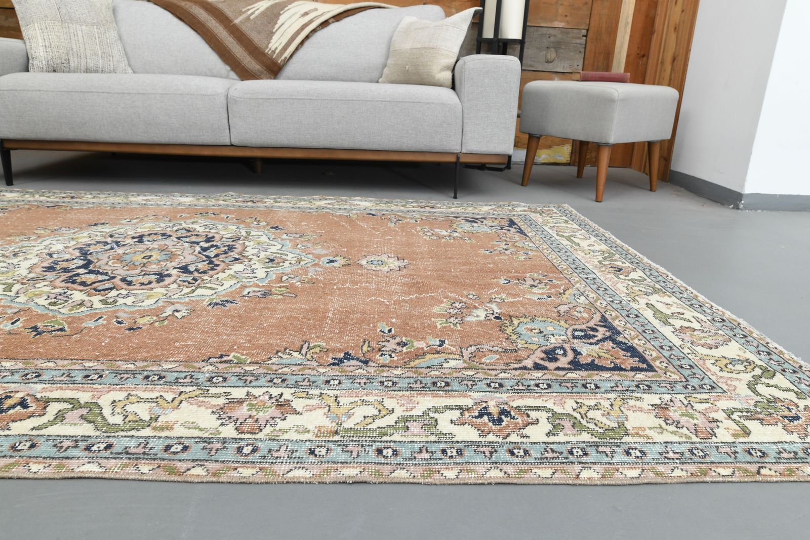 163x268 Cm Turkish Area Rug, Vintage Rugs, Oushak Carpet, Living Room, Handmade Floor, Washable, photo vintage