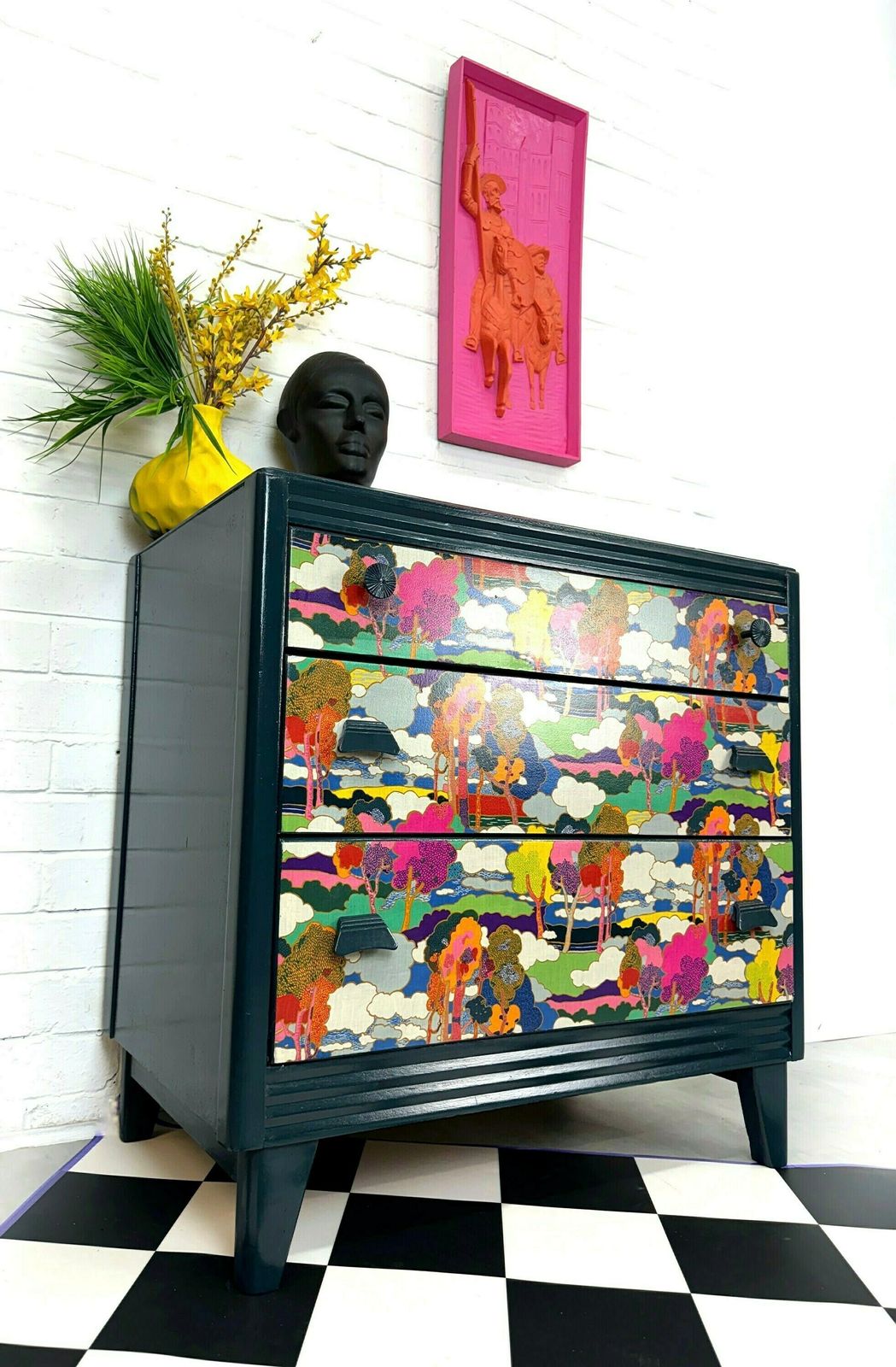 photo for sale Harris Lebus Art Deco Liberty Print Chest Of Drawers