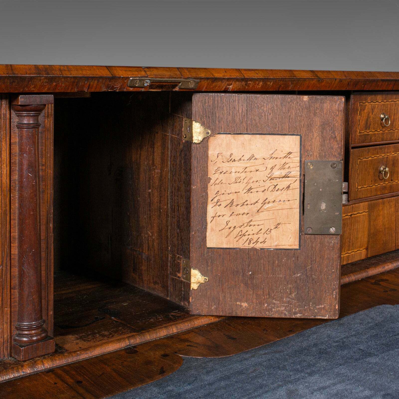 Furniture Antique Gentleman's Bureau, English, Walnut, Writing Desk, Secretaire, Georgian photo