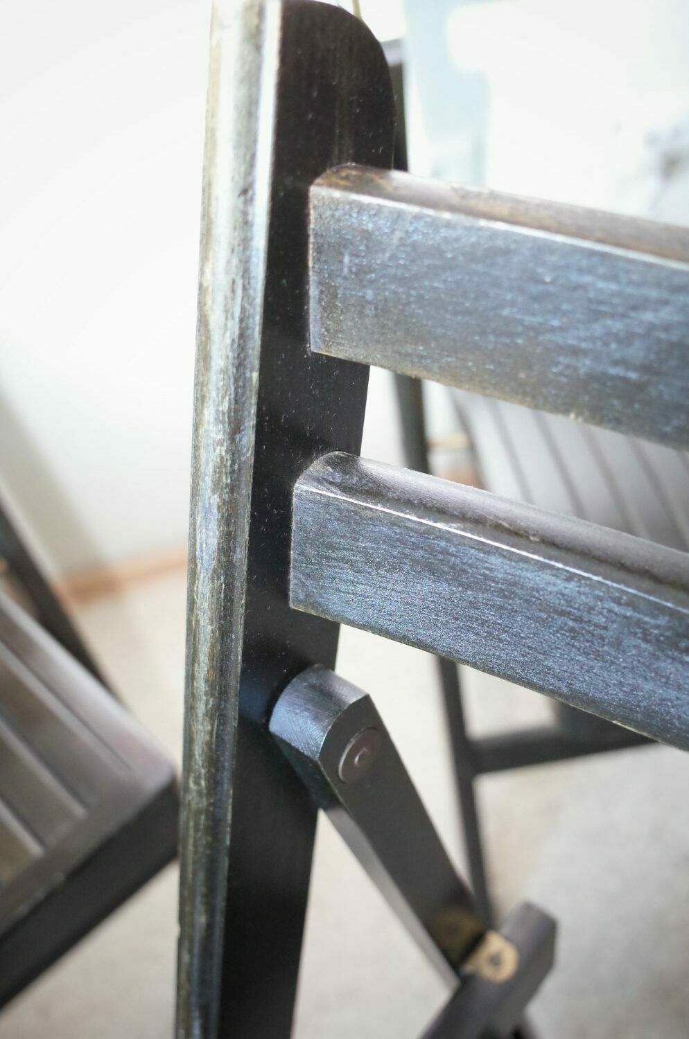 photo for sale 5 Vintage Folding Chairs Painted Black