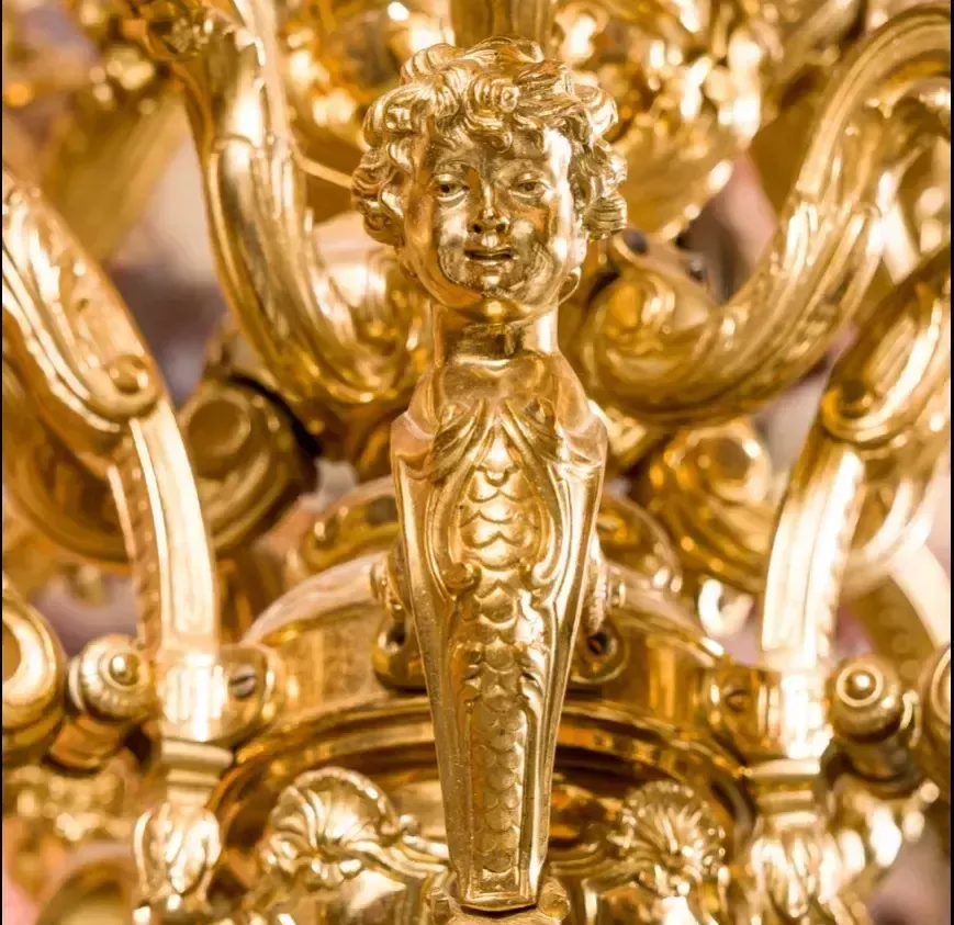 French Gilded Bronze Chandelier Napoleon III. XIX Century. photo 12914.0