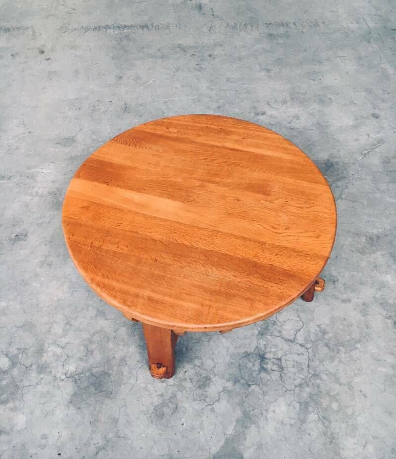 Brutalistisch Vormgegeven Handgemaakte Eiken Salontafel, Nederland, Ca. Jaren 1950 photo vinterior