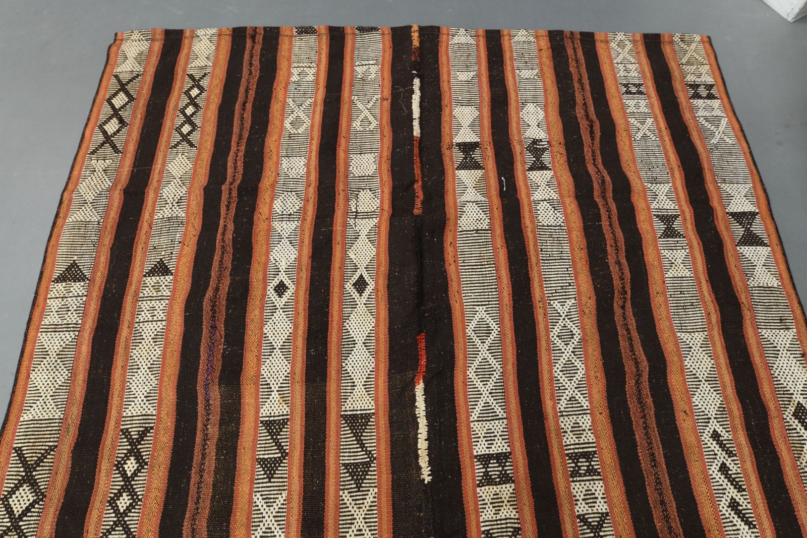 165x267 Cm Durable Brown Turkish Rug, Herki Area Rugs, Handwoven Oushak Area Carpet, Bohemian Style, Living Room Decor photo for sale