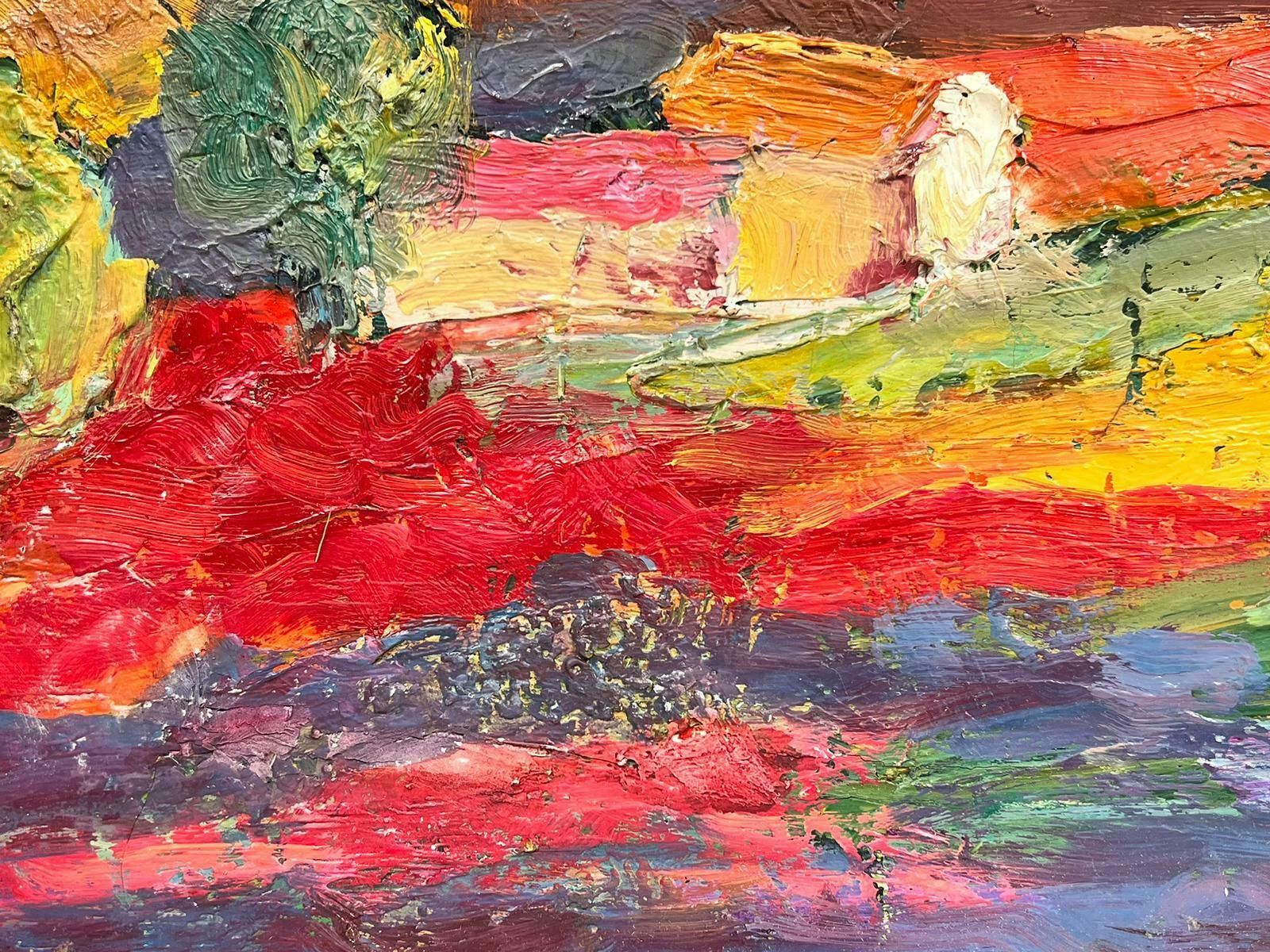 French Mid Century Mid 20th Century French Expressionist Oil Provence Purple Orange Gold Yellow1950's photo buy