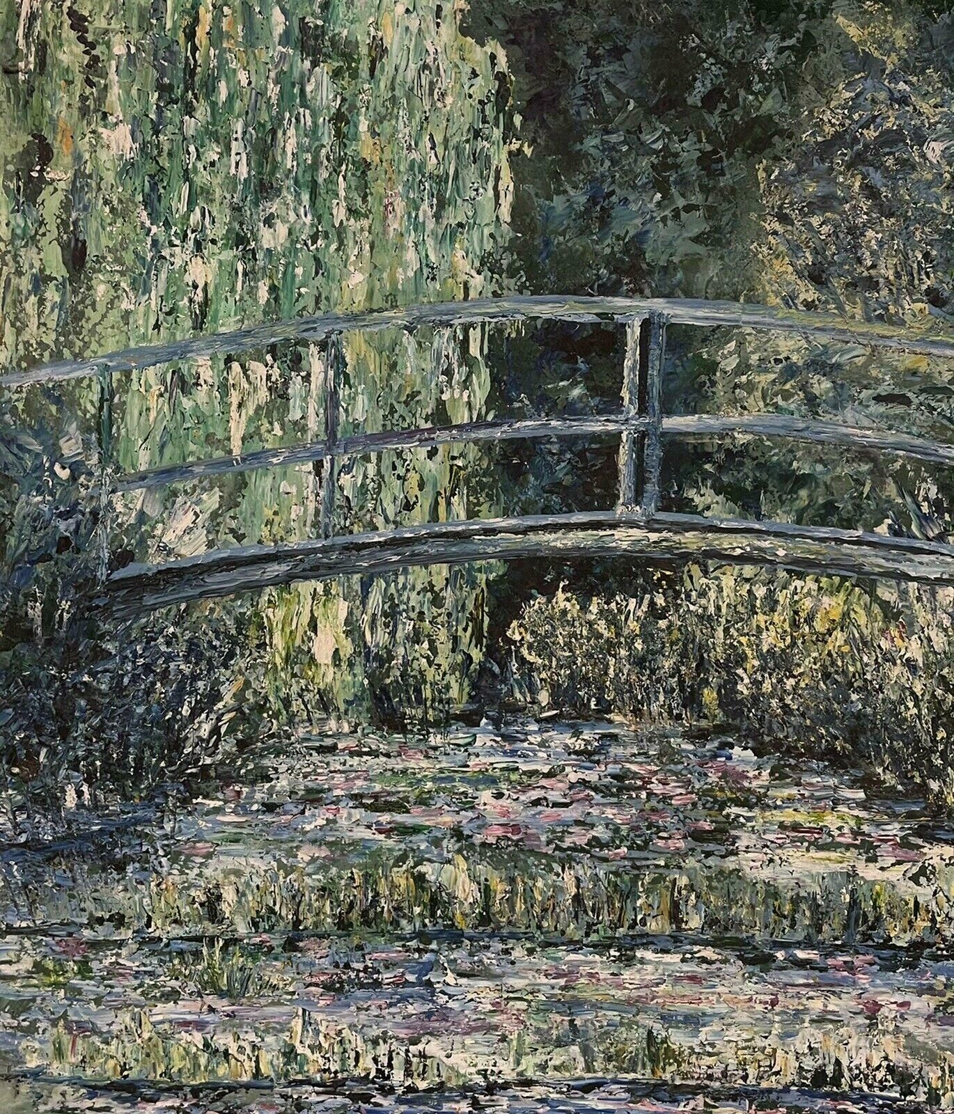 Unknownmonet's Waterlily Pond Giverny Japanese Bridge, Vintage French Impressionist Oilc. 1984 photo Art