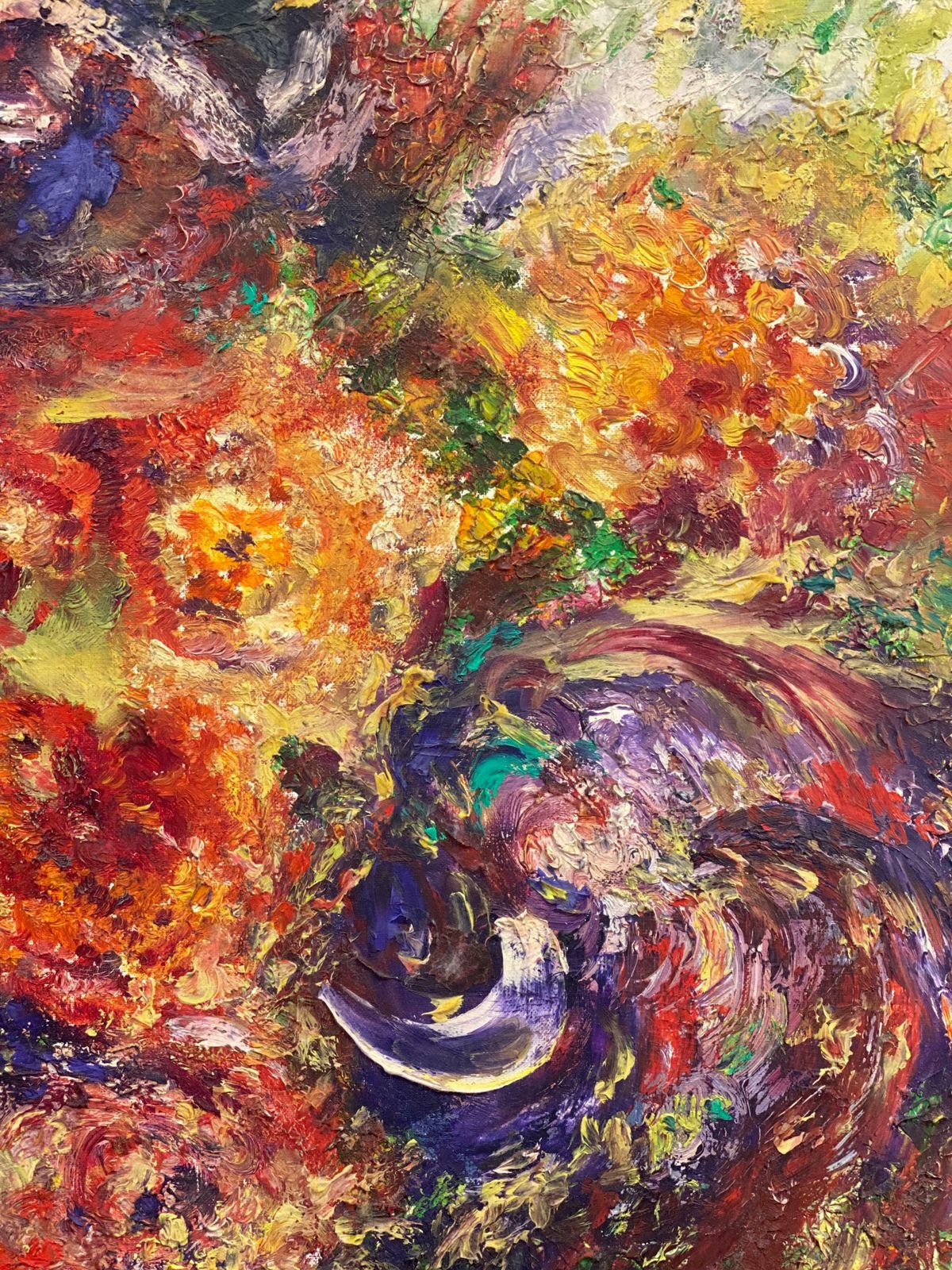 P Vilette20th Century Original French Expressionist Oil Painting Explosion Of Colours20th Century photo furniture