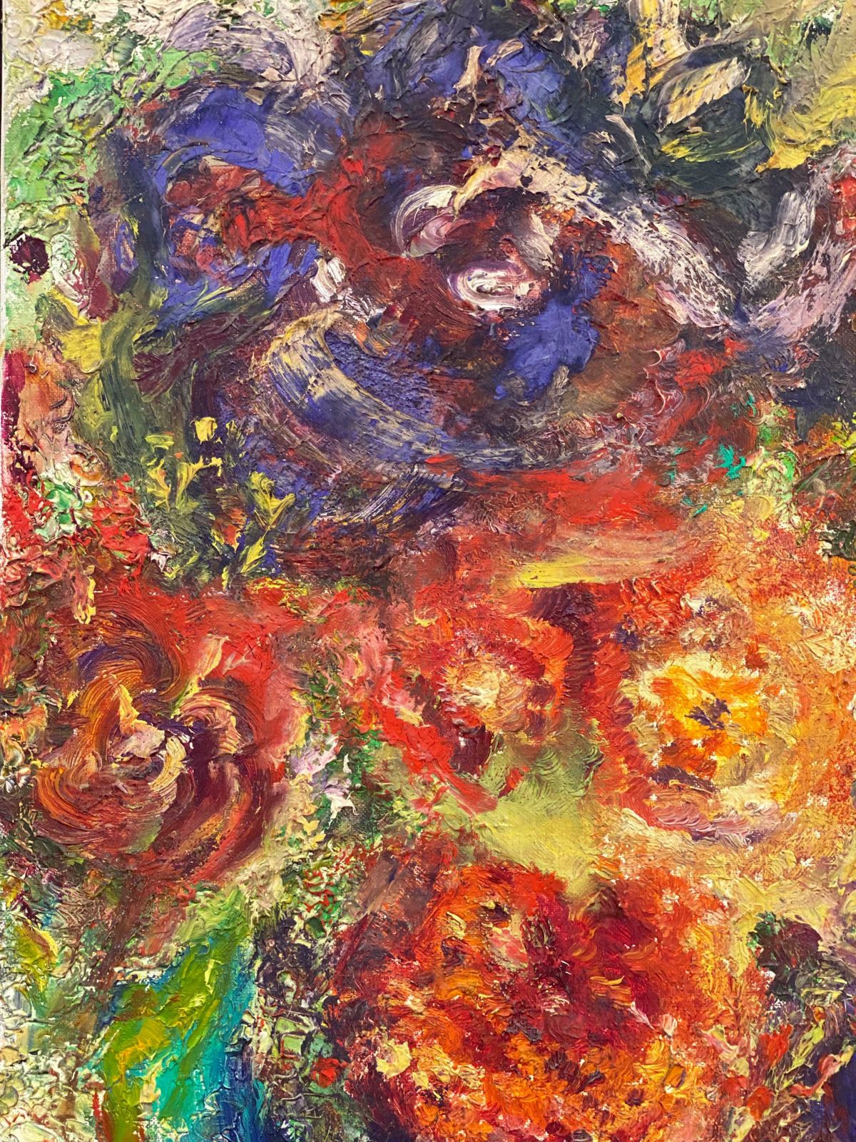 P Vilette20th Century Original French Expressionist Oil Painting Explosion Of Colours20th Century photo for sale