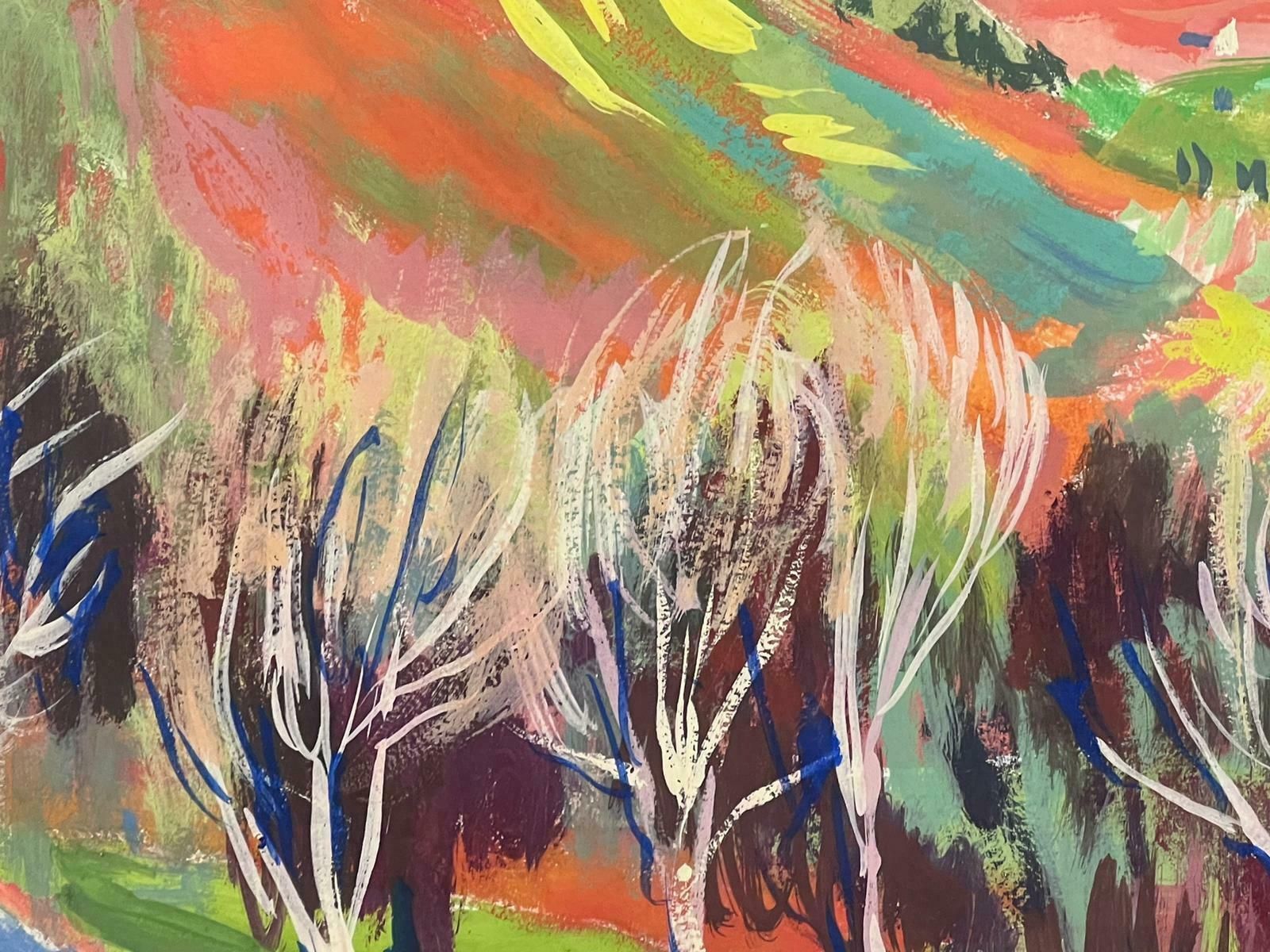 French School1960's French Signed Post Impressionist Painting Far Reaching Valley Views photo vinterior