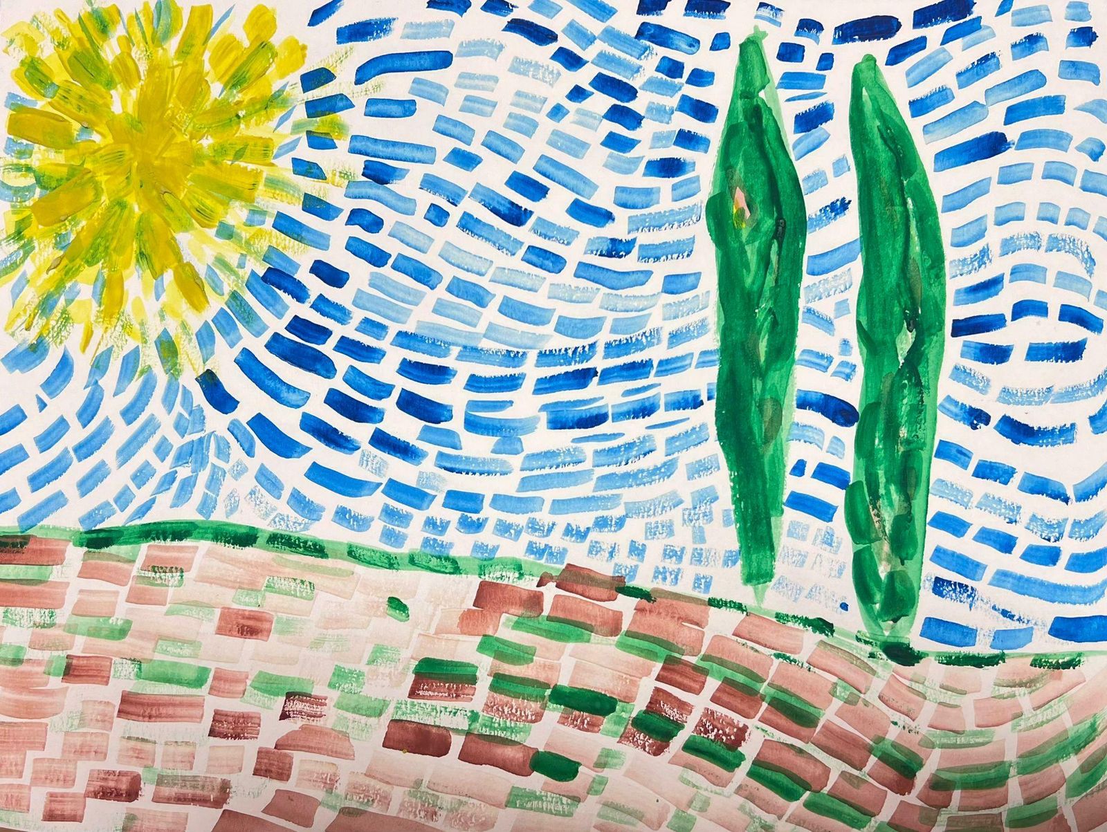 Robert Somertonabstract Expressionist British Original Watercolor Painting Provence Francec. 2022