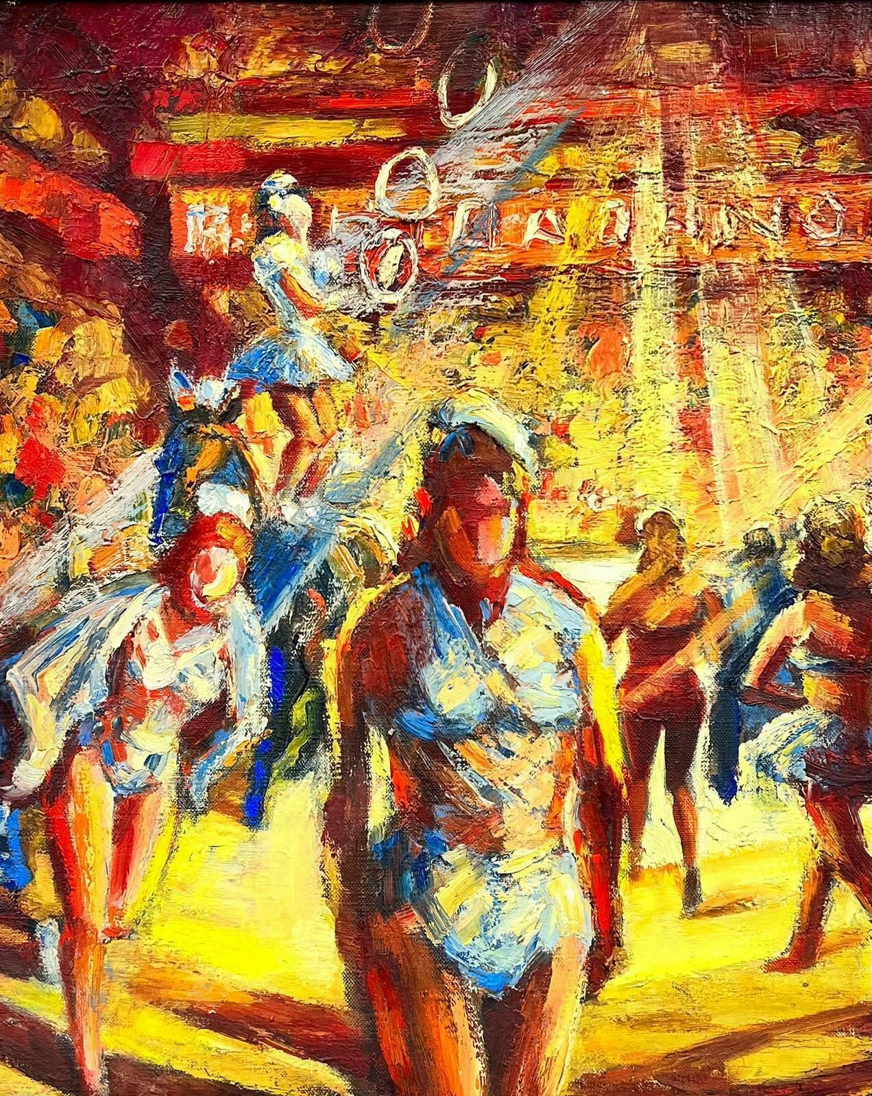 Josine Vignon1960's French Post Impressionist Oil The Circus Performers Montparnasse Frame1960's photo furniture