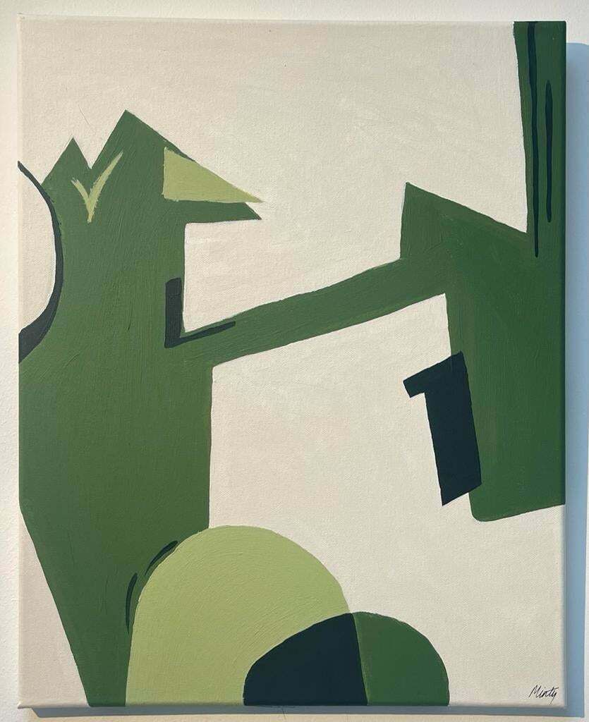 Minty Ramseybritish Contemporary Artstist Large Triptych Set Of 3   Green Abstracts2022 photo 1836.0