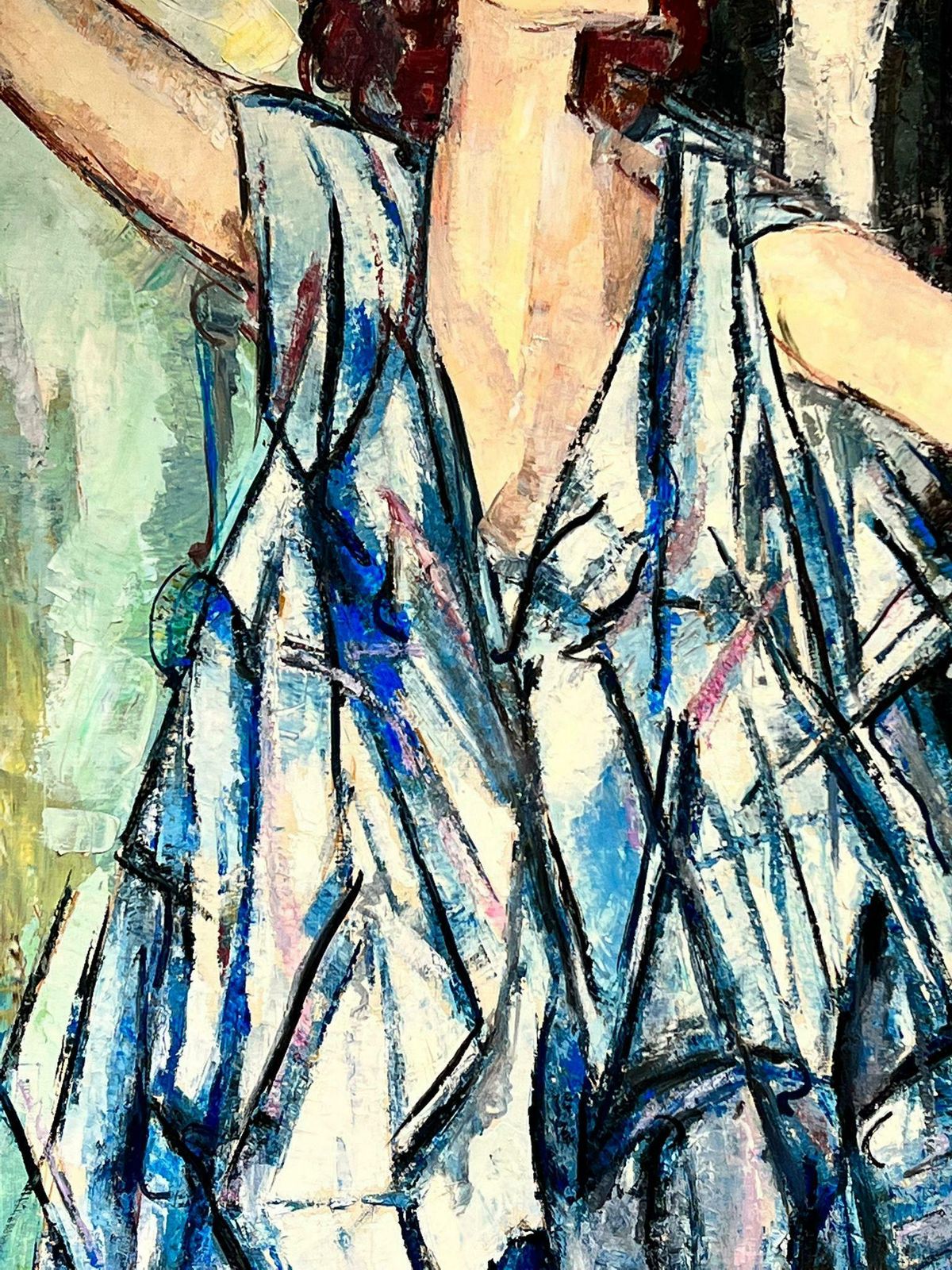 Maria Tort Xirauhuge Spanish/ French Oil Painting    Baby Blue Couple1991 photo for sale