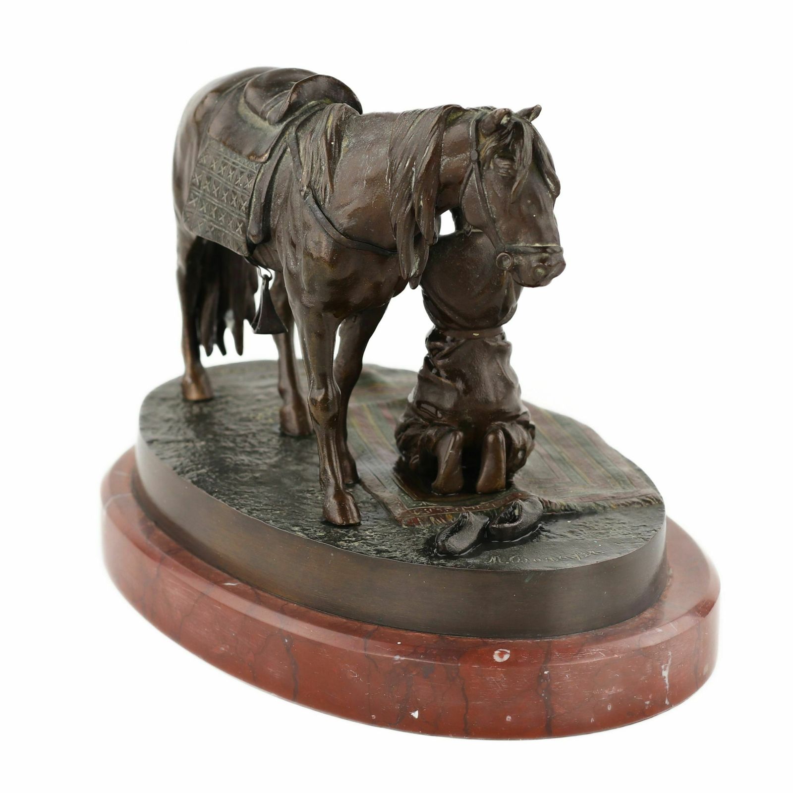 Bronze Figure Praying Muslim (Namaz In The Steppe) Bronze, A. Wolf. H. Gladenbeck & Sohn 1900s. photo for sale