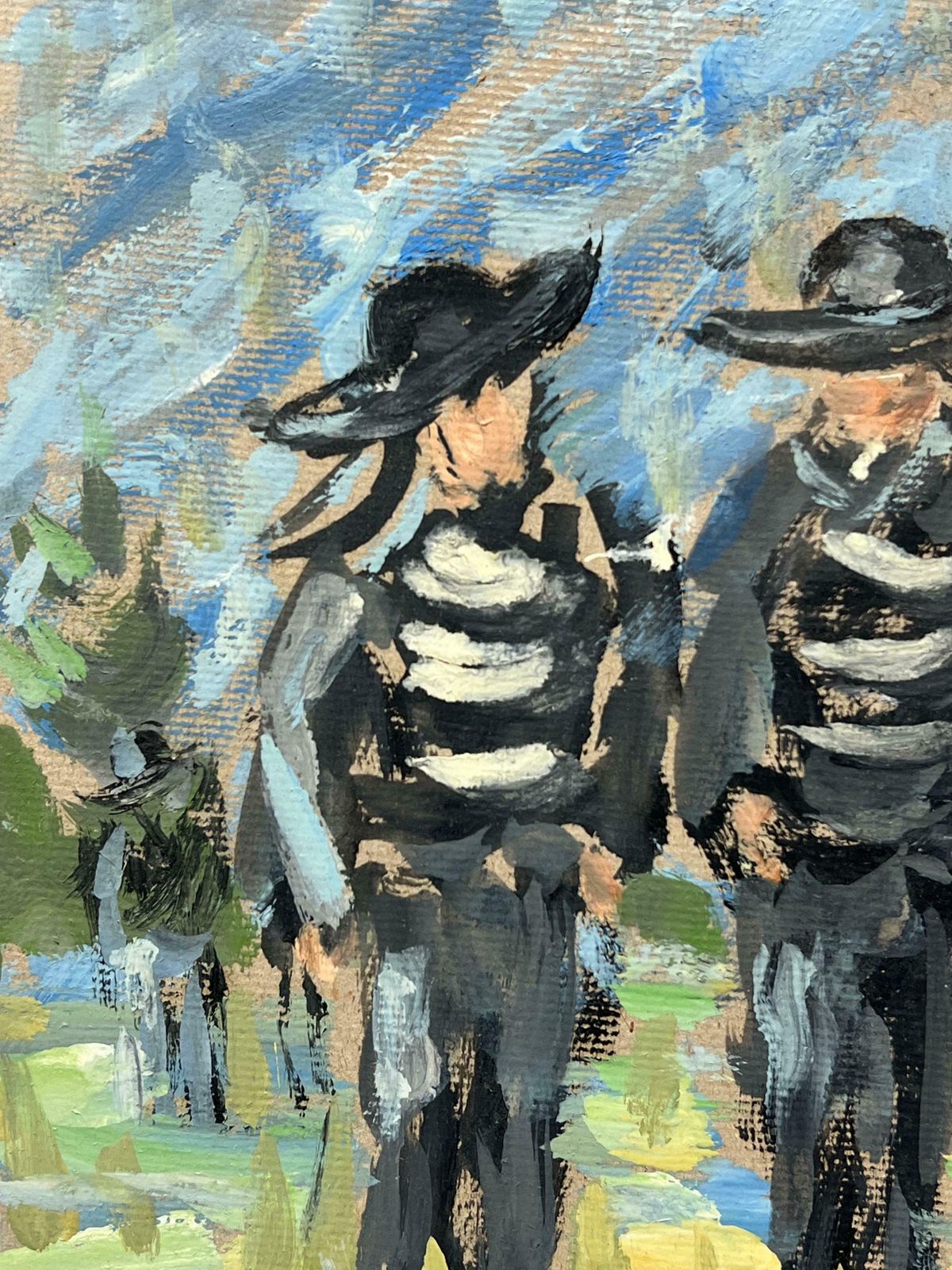 Fanch Lelimpressionist Breton Fisherman In Traditional Costume Near Coastal Church20th Century photo Art