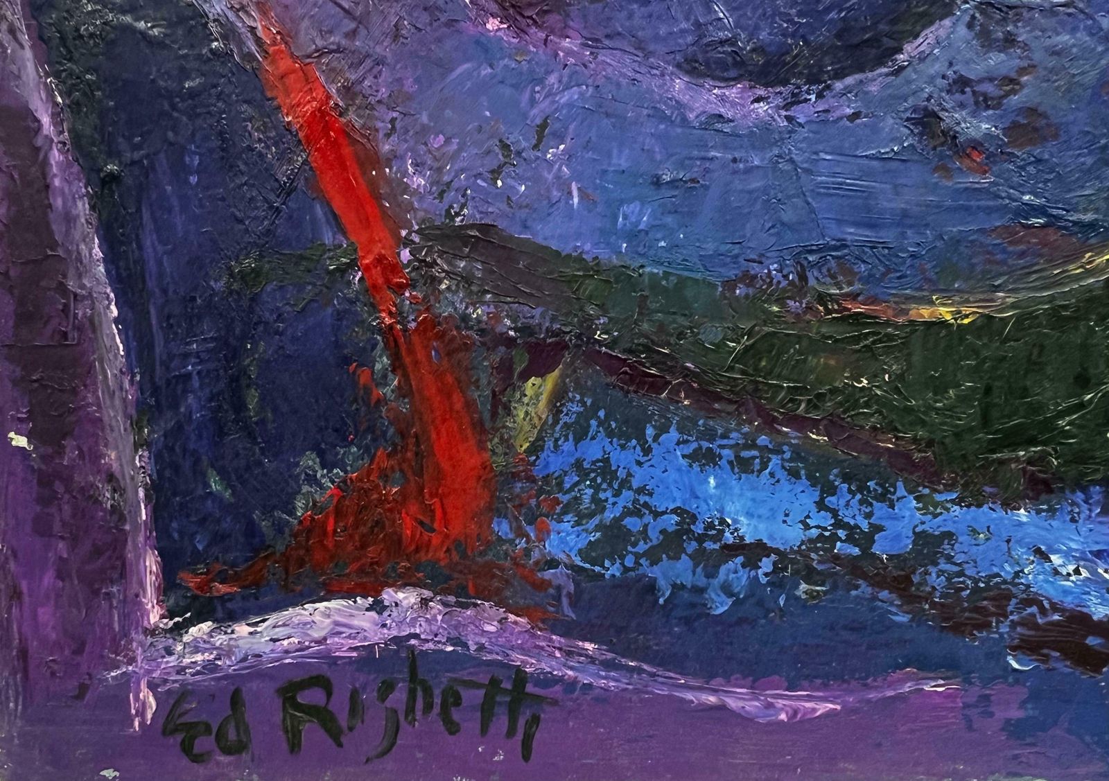 édouard Righetti (1924 2001)1960s French Bright Abstract Amazing Purple Colors & Composition1960's photo Art