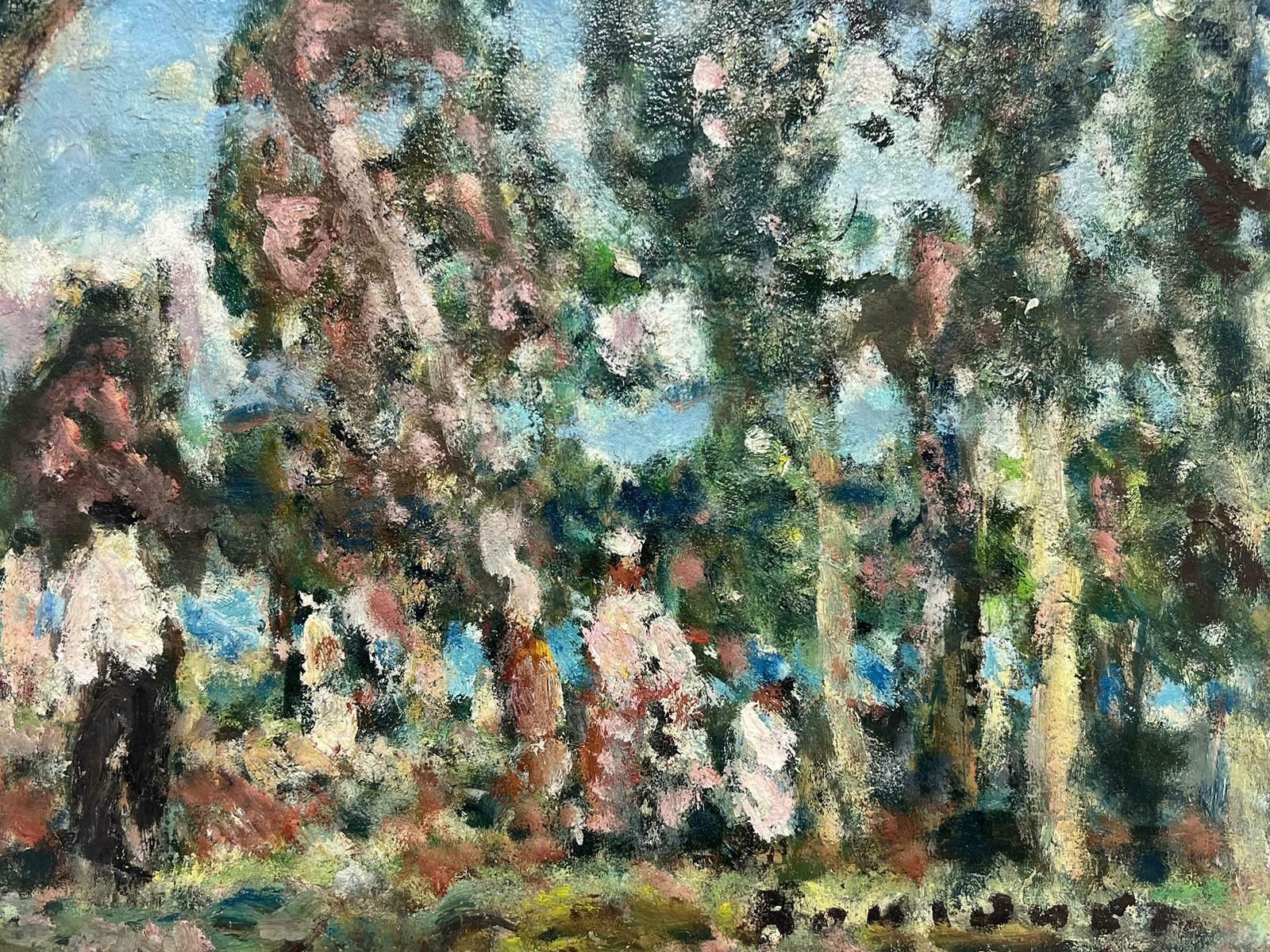 Georges Bousquaitmid 20th Century French Post Impressionist White Figures In Woodland Landscape photo furniture