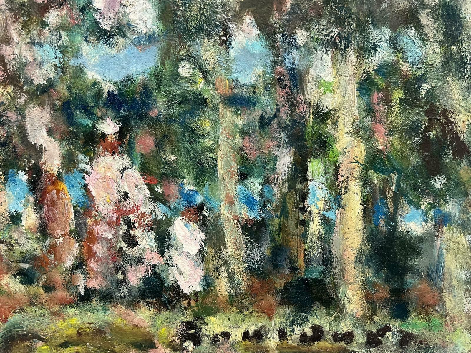 Georges Bousquaitmid 20th Century French Post Impressionist White Figures In Woodland Landscape photo for sale