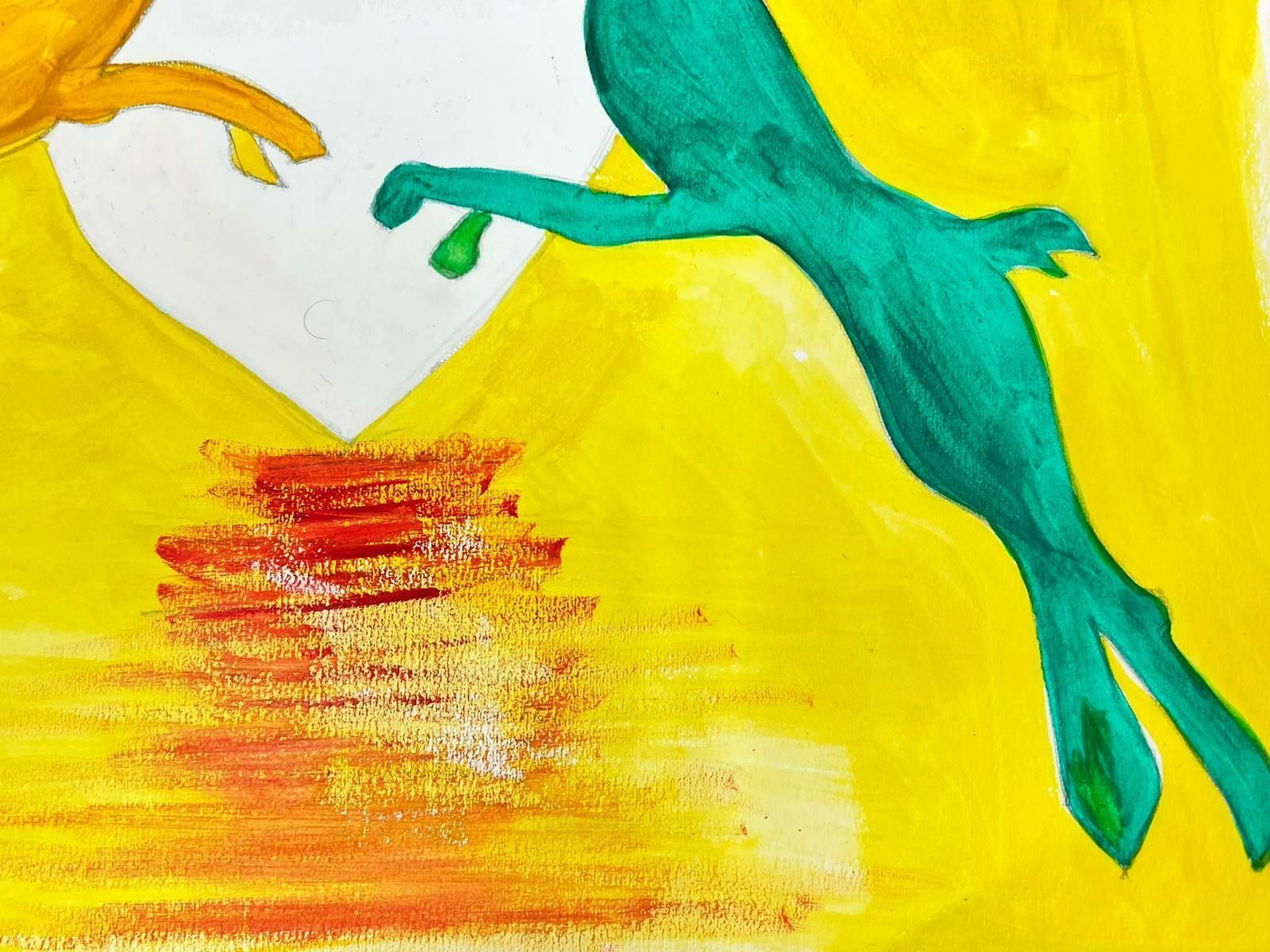 Irish Contemporarymarch Hare Colorful Irish Contemporary Abstract Painting Cubist Work Of A Hare2022 photo Art
